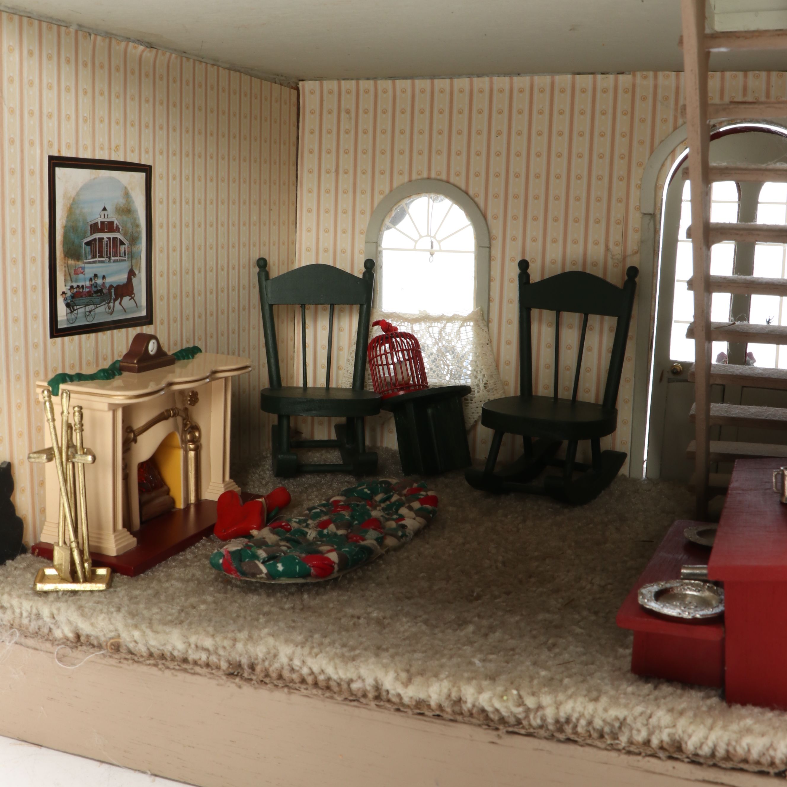 Furnished Wooden Dollhouse
