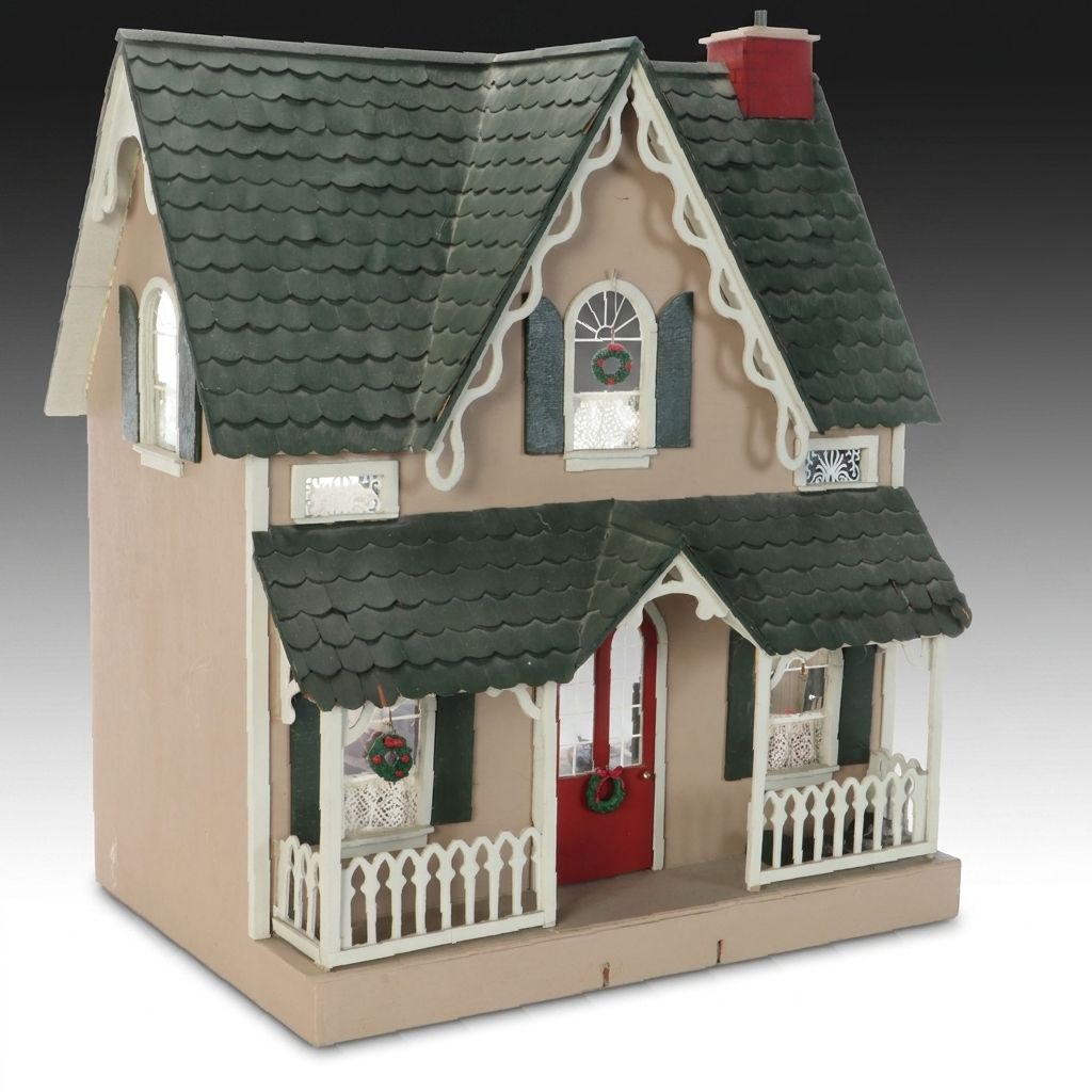 Furnished Wooden Dollhouse