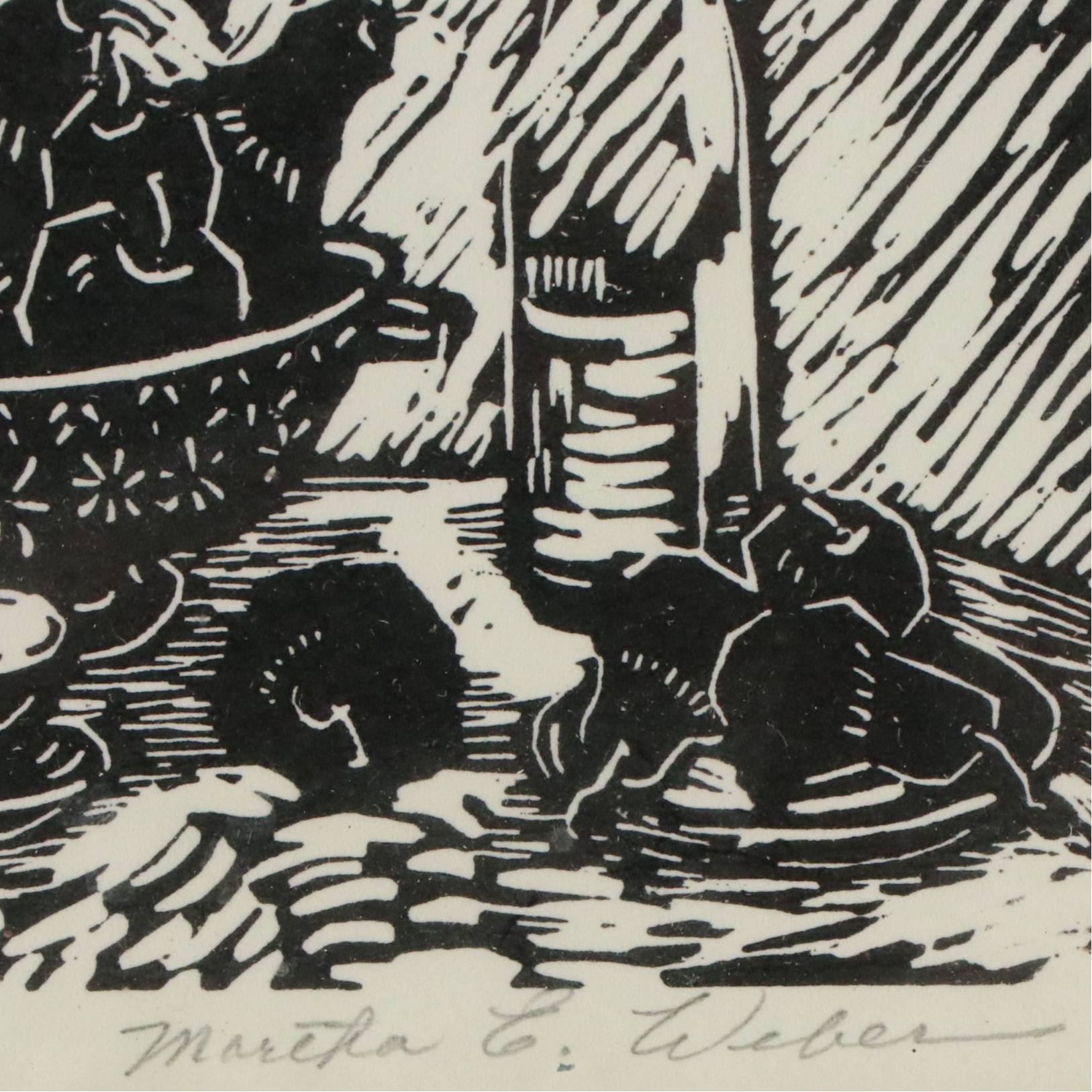 Martha E. Weber Still Life Relief Print, 21st Century