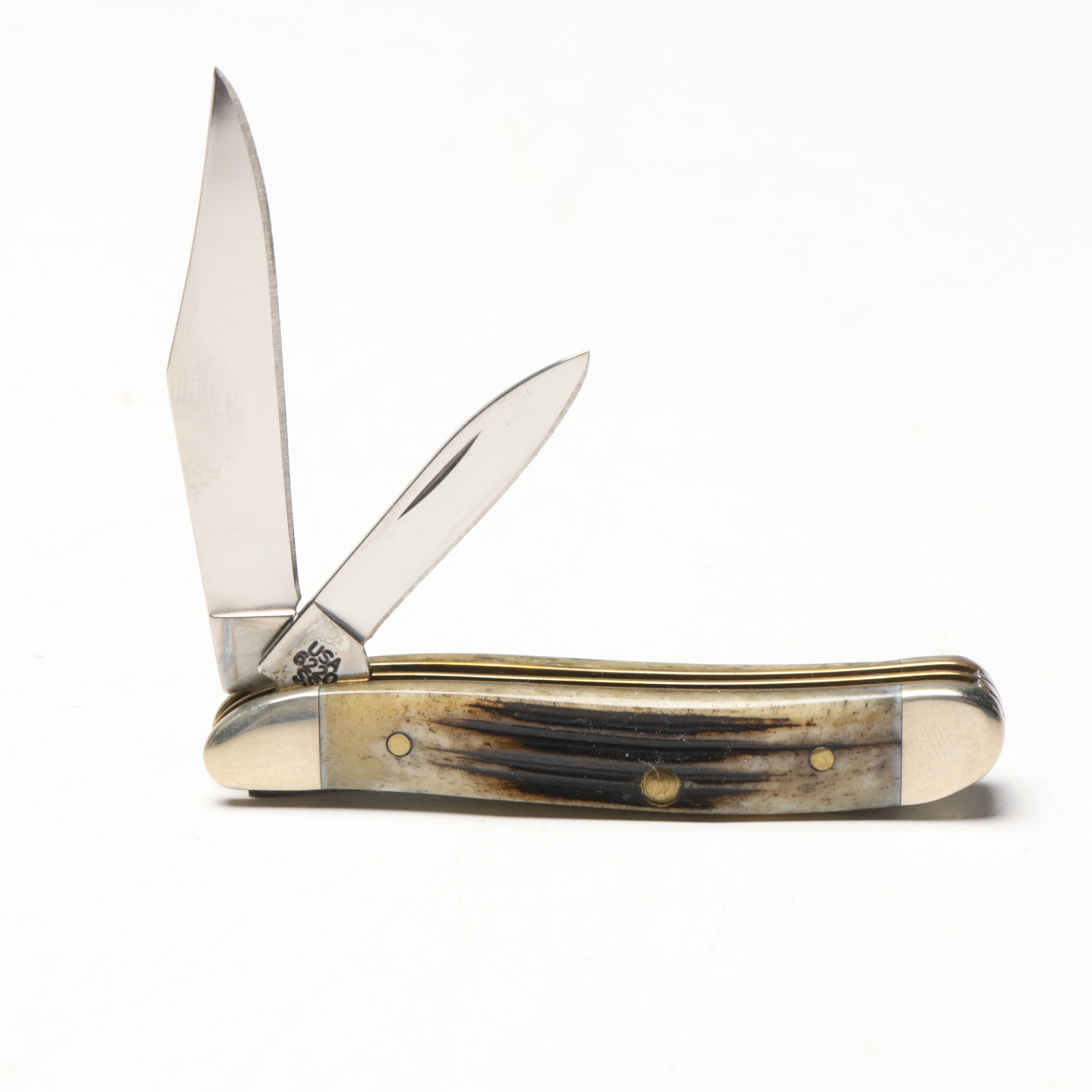 Case Antler Folding Knives with Metal Display