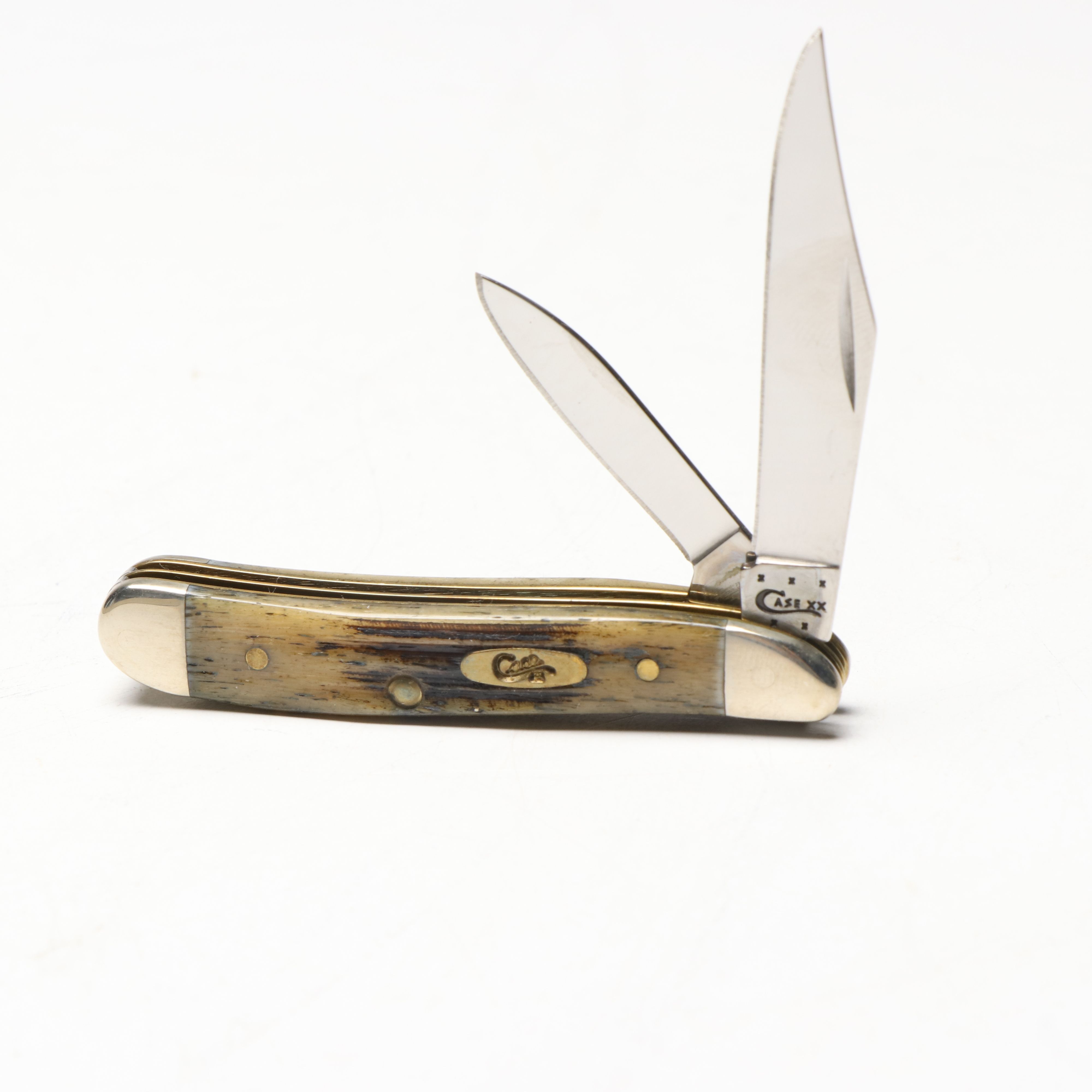 Case Antler Folding Knives with Metal Display