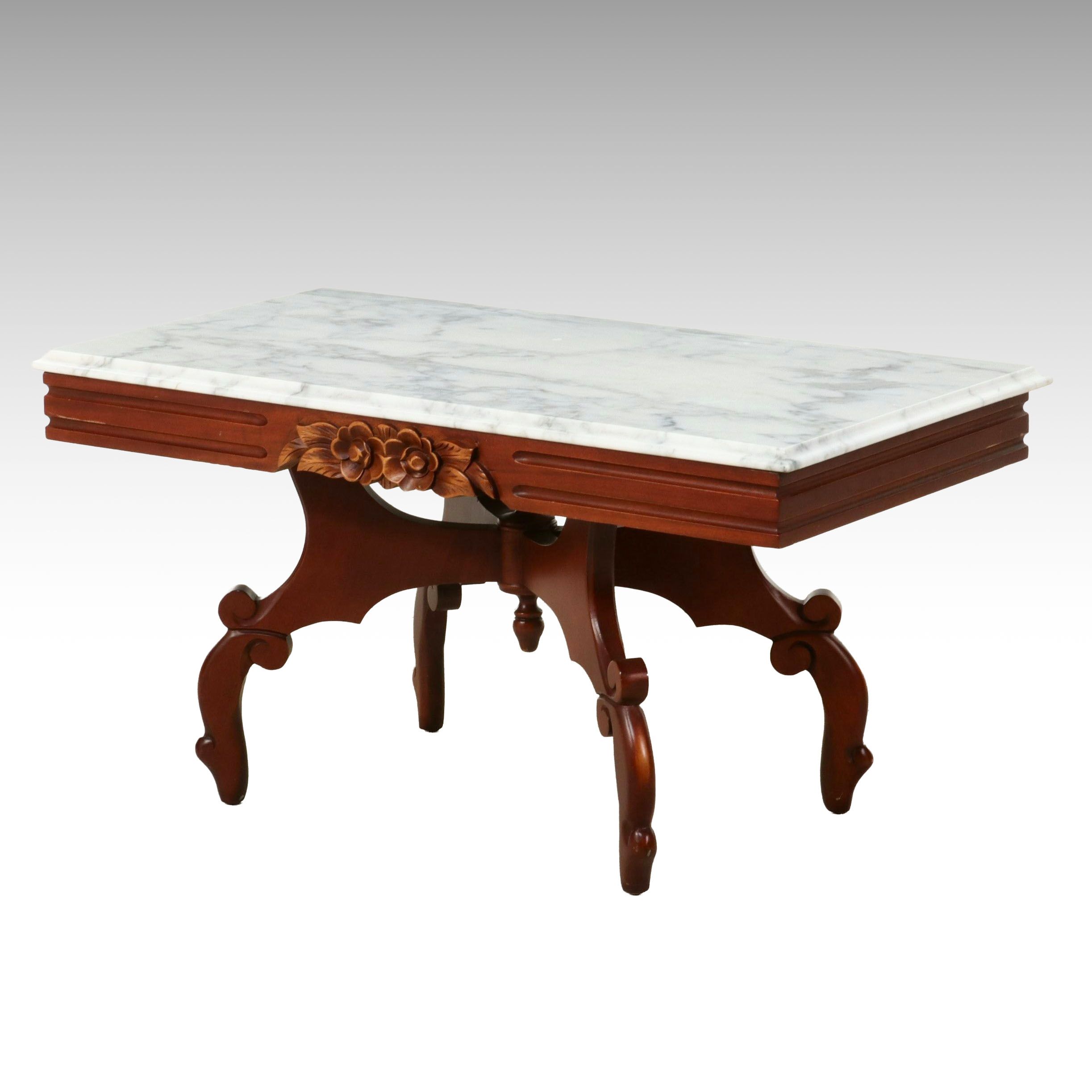 Victorian Style Marble-Top Coffee Table, 20th Century