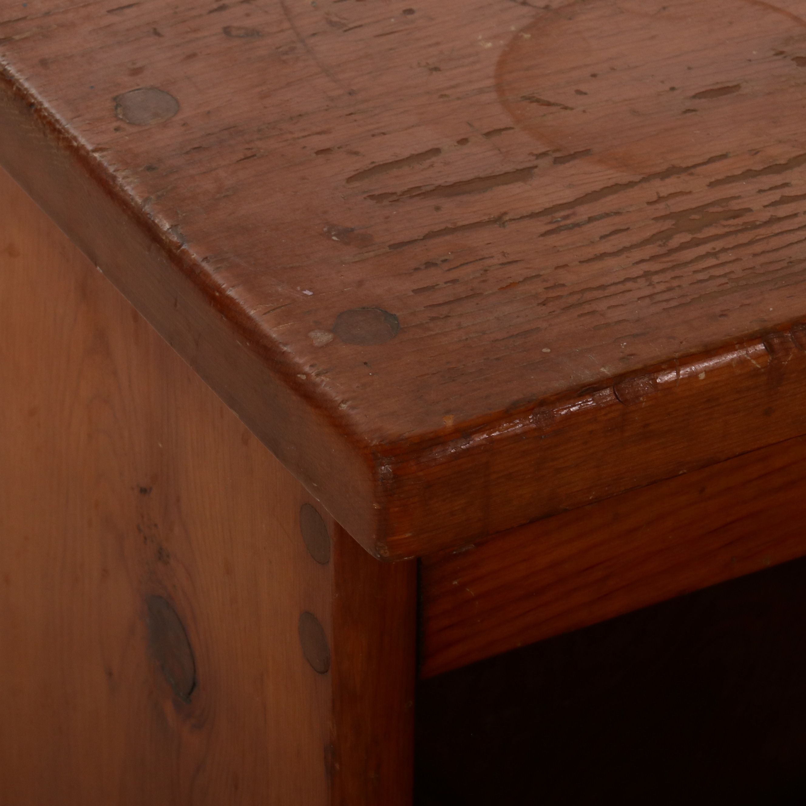Primitive Pine Apothecary-Style Tilt-Front Bin, Late 20th Century