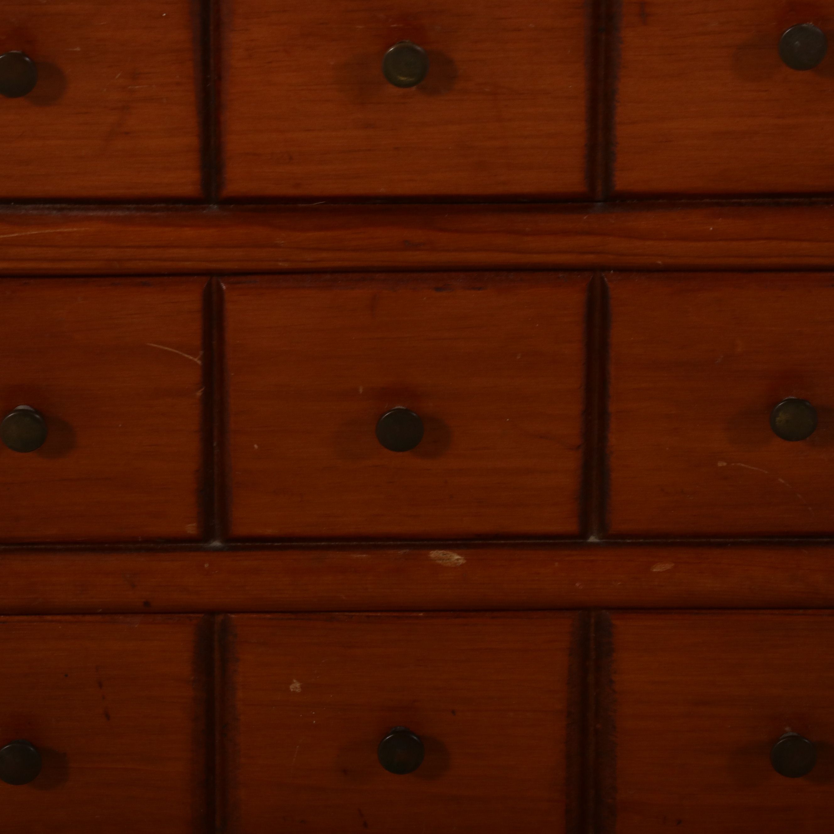 Primitive Pine Apothecary-Style Tilt-Front Bin, Late 20th Century
