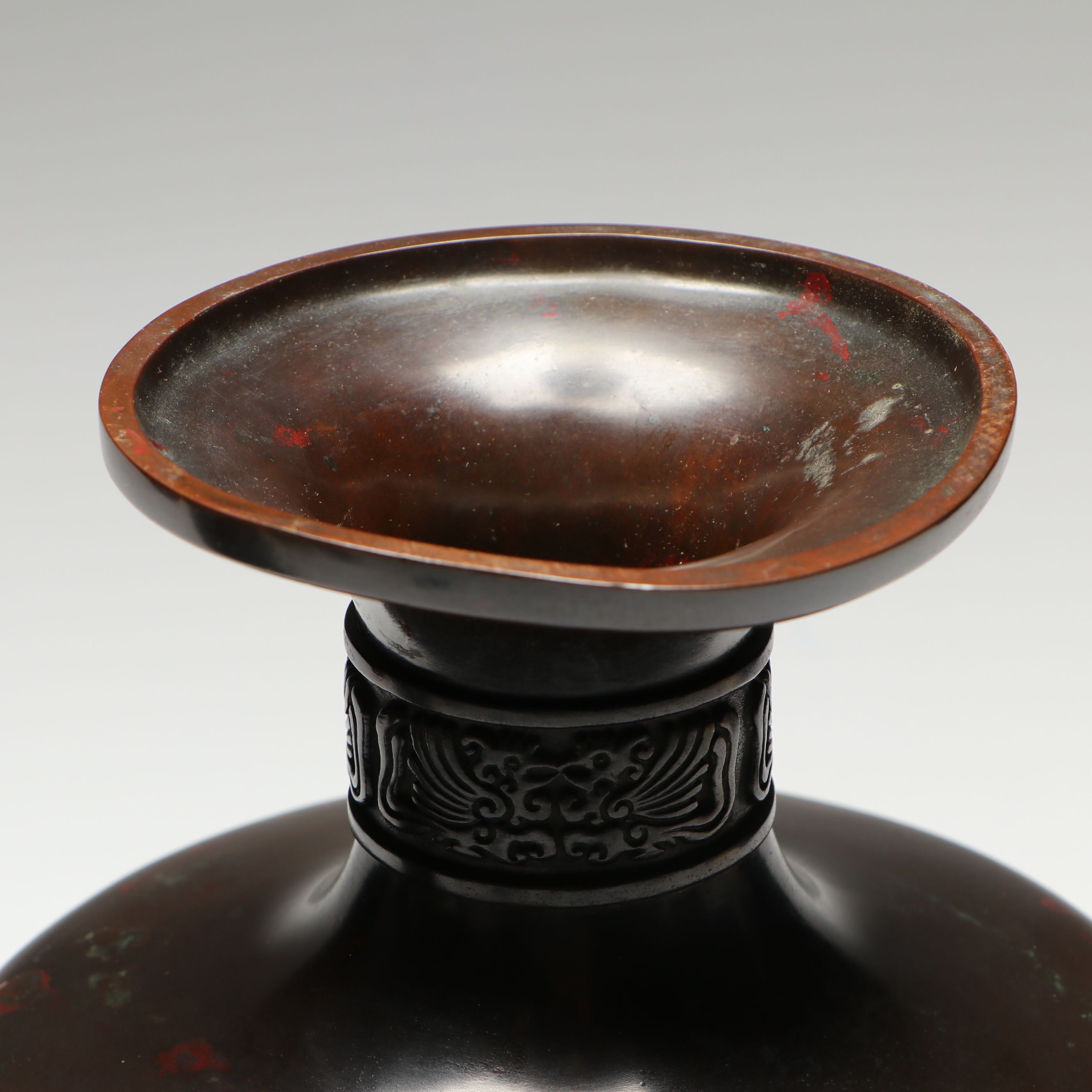 Japanese Meiji Period High-Relief Kirin and Phoenix Bronze Vases
