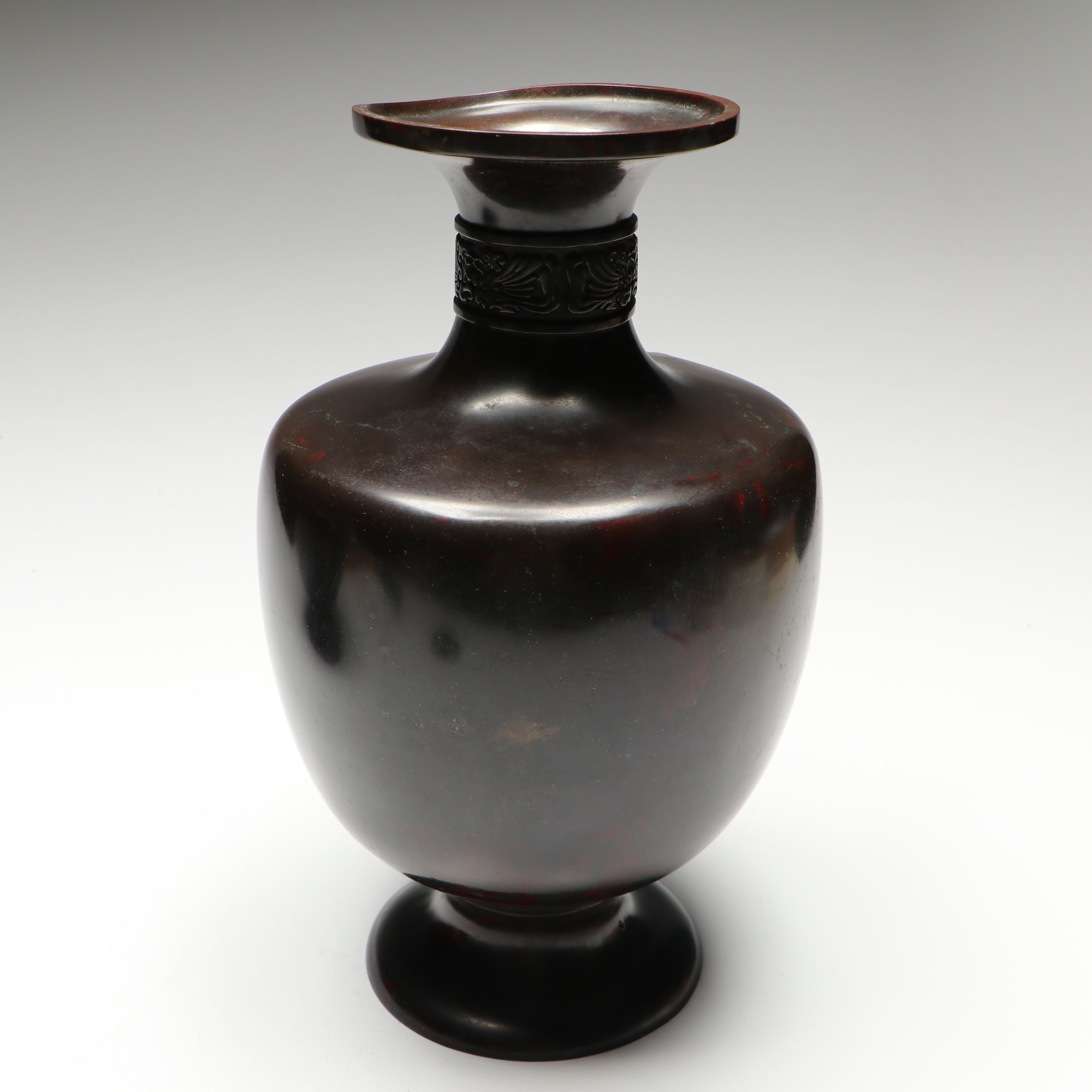 Japanese Meiji Period High-Relief Kirin and Phoenix Bronze Vases