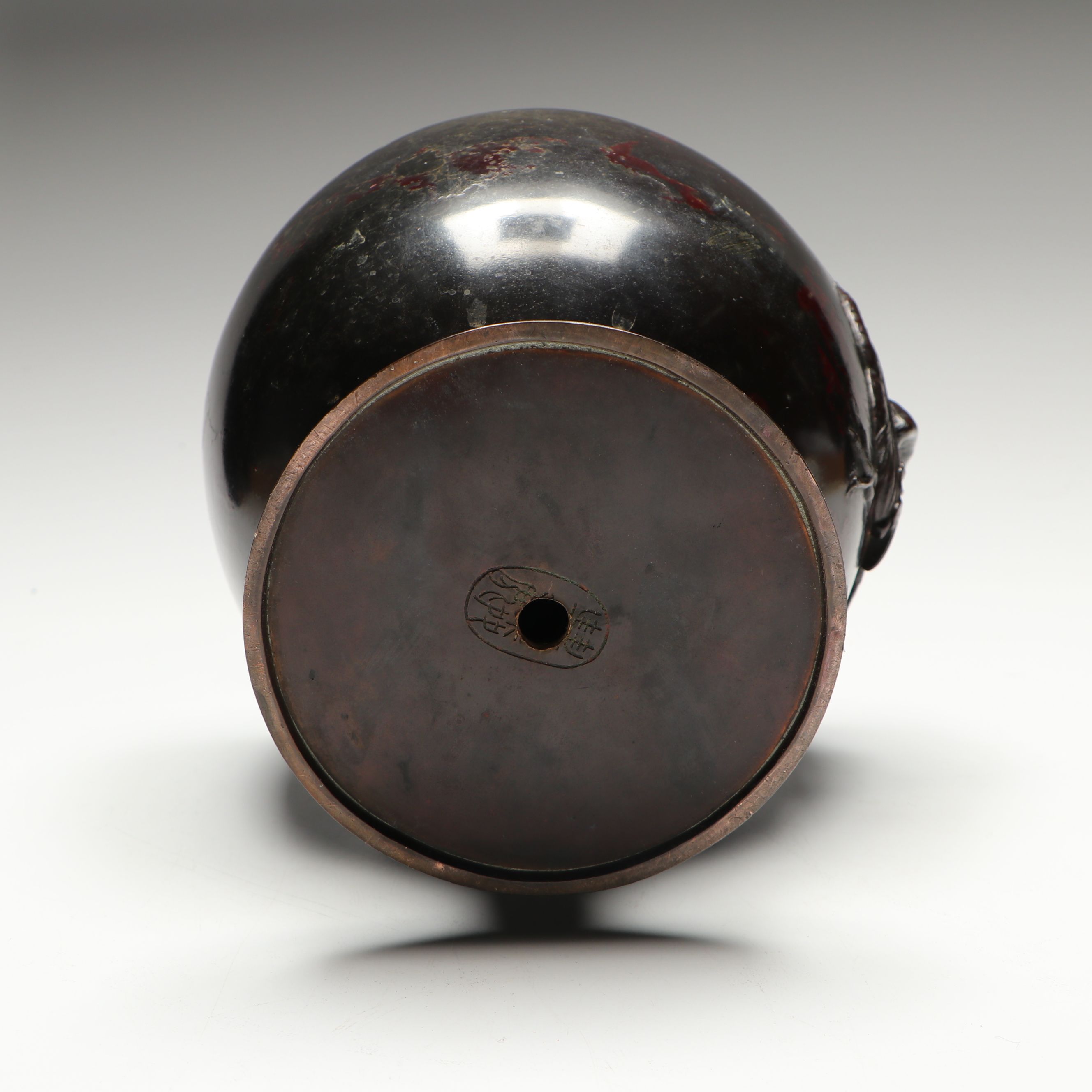 Japanese Meiji Period High-Relief Kirin and Phoenix Bronze Vases