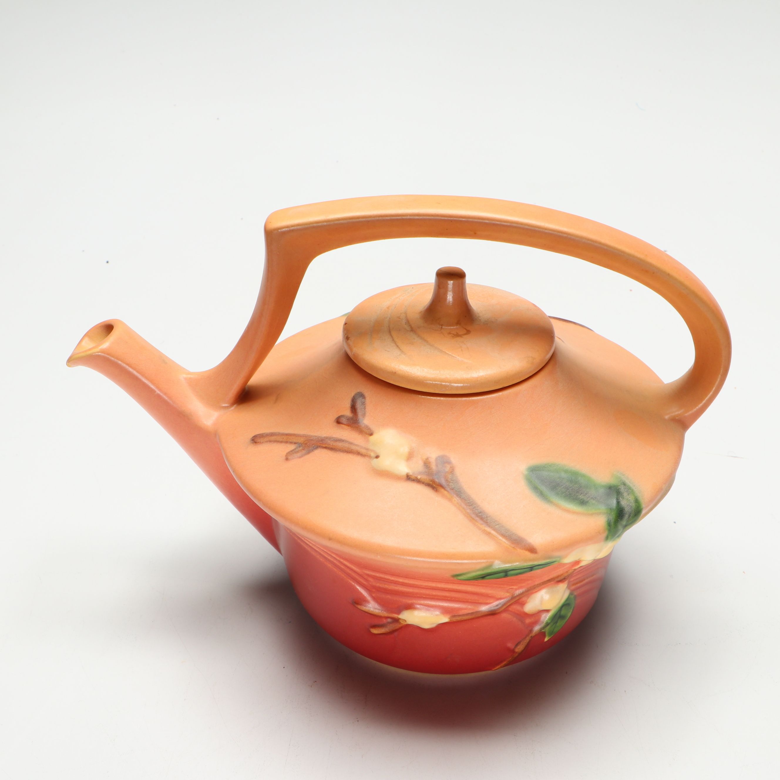 Roseville Pottery "Snowberry" Teapot with Creamer and Sugar