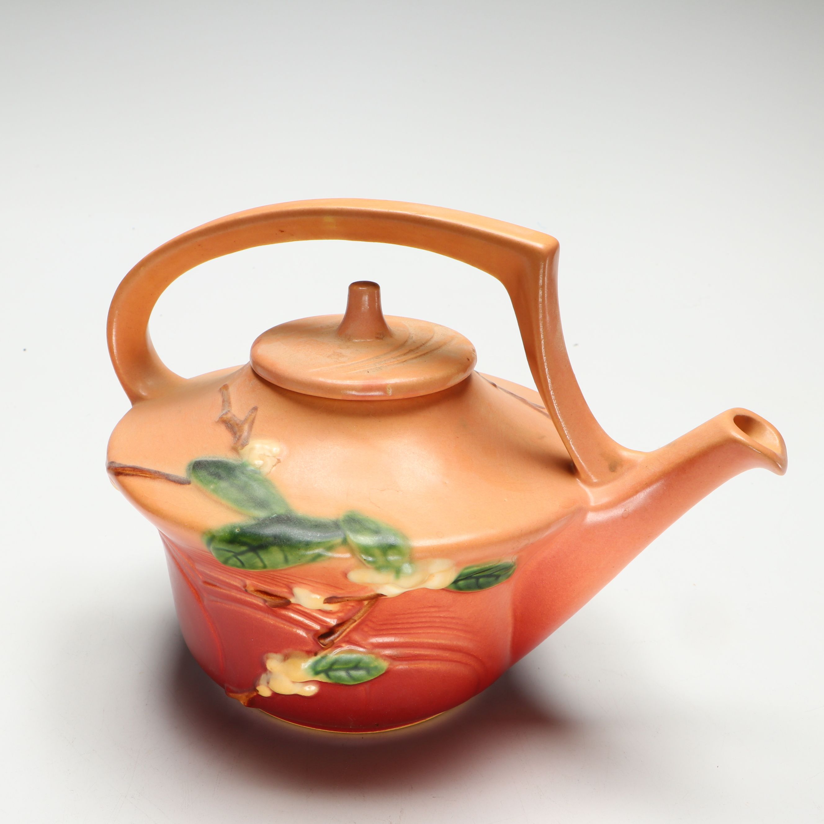 Roseville Pottery "Snowberry" Teapot with Creamer and Sugar