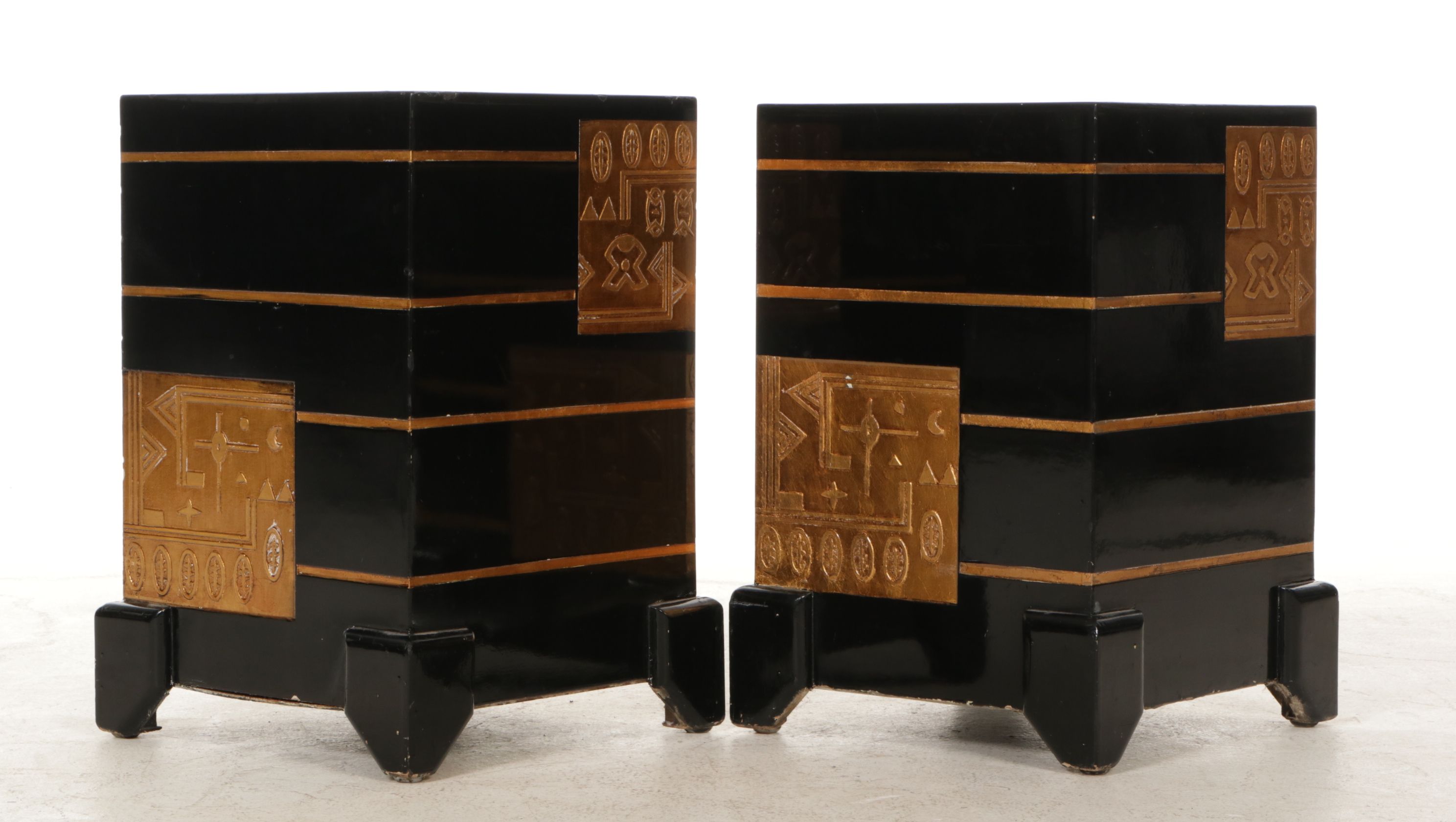 Pair of Kaaba-Inspired Decorative Pedestal