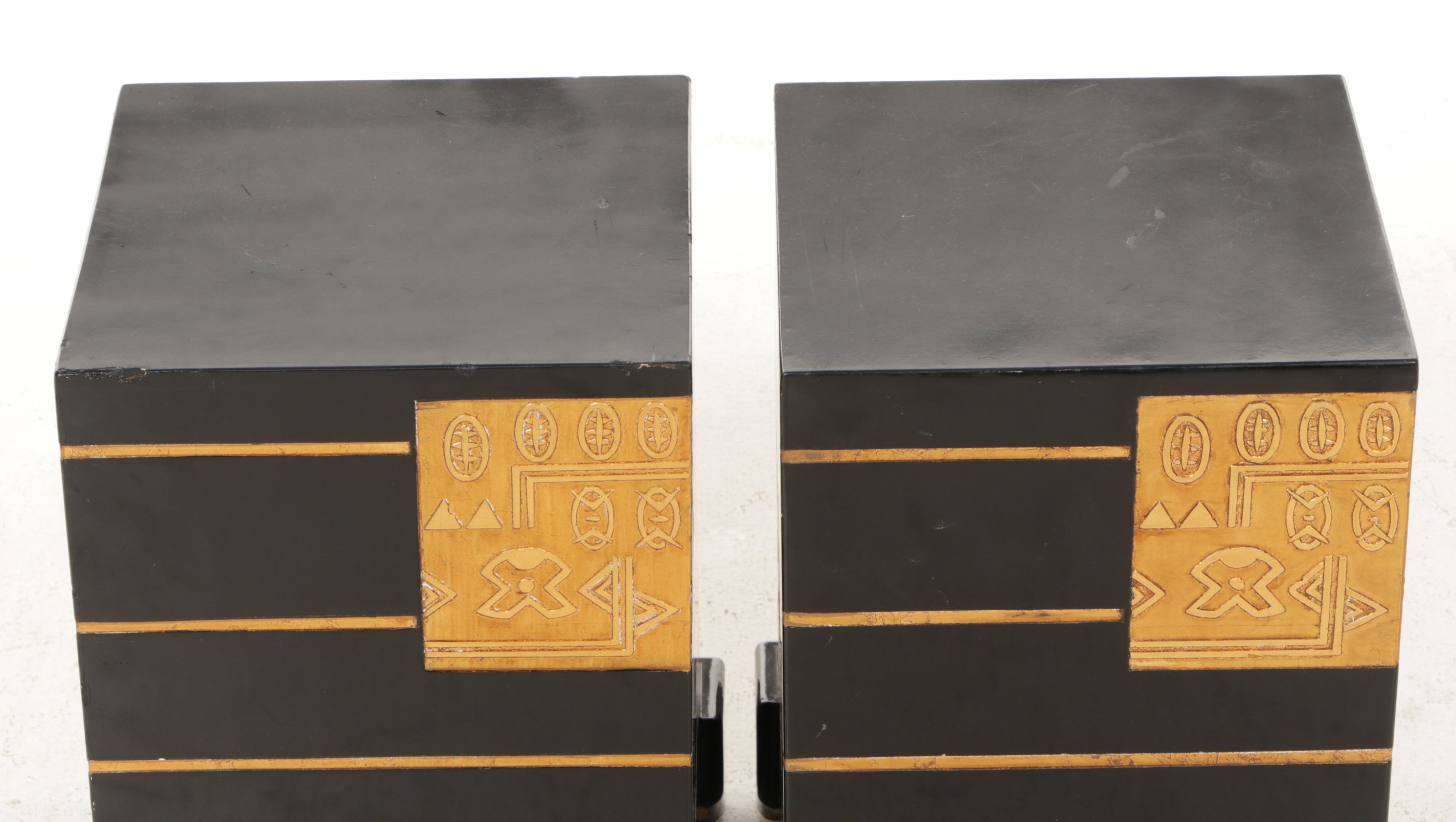 Pair of Kaaba-Inspired Decorative Pedestal