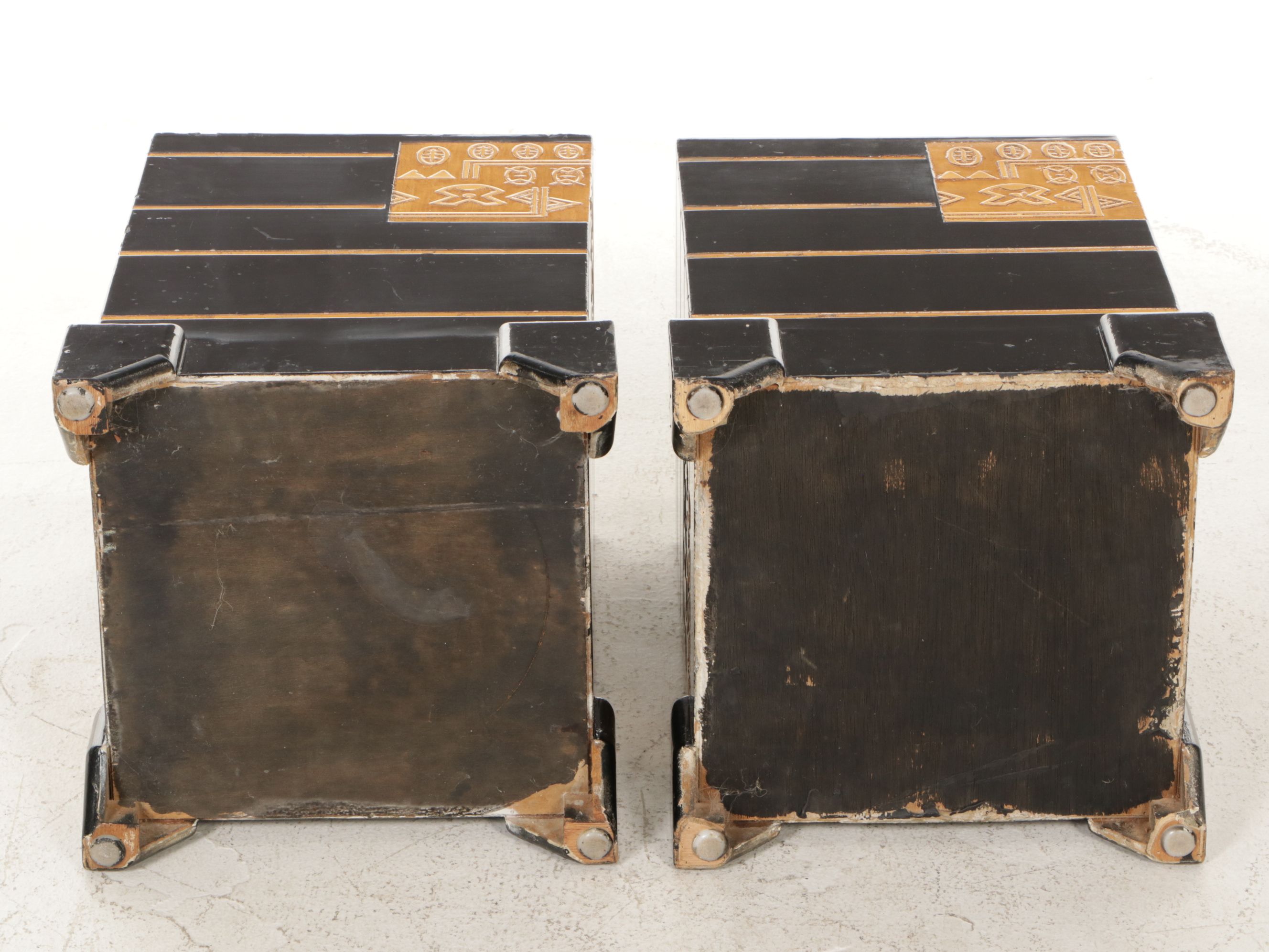 Pair of Kaaba-Inspired Decorative Pedestal