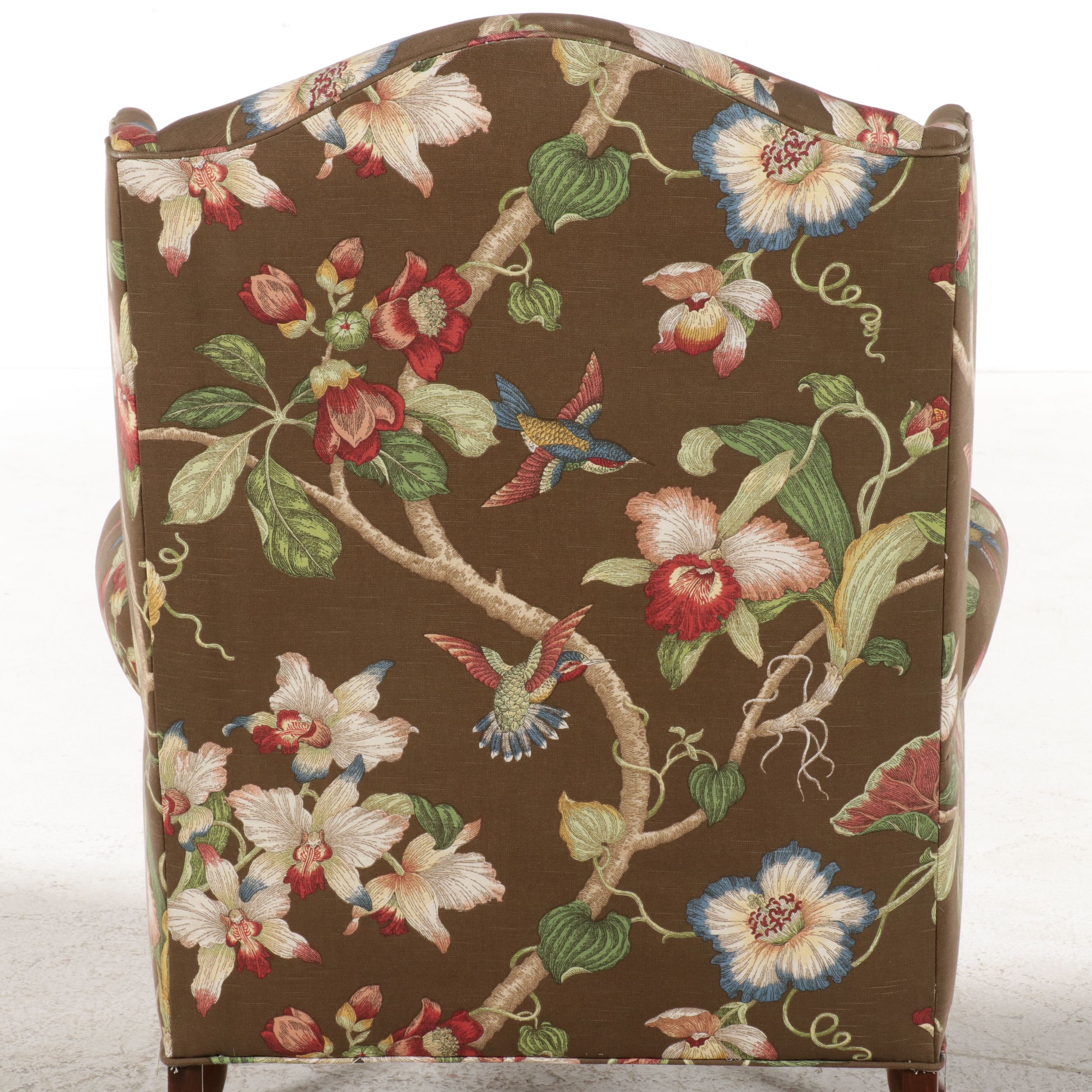 Fairfield Queen Anne Style Bird Motif Upholstered Armchair