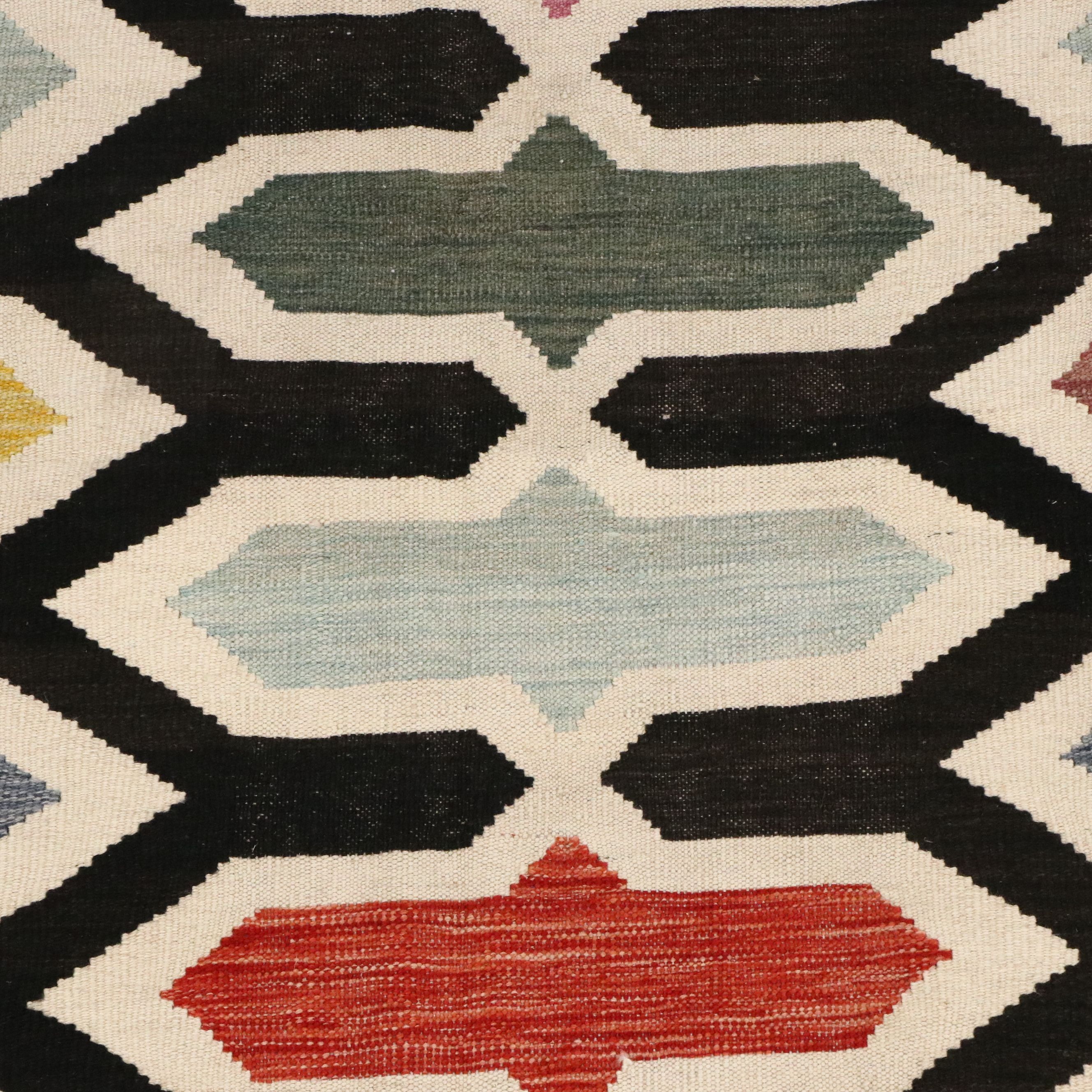 5'8 x 8'5 Handwoven Lattice Multicolor Kilim Area Rug