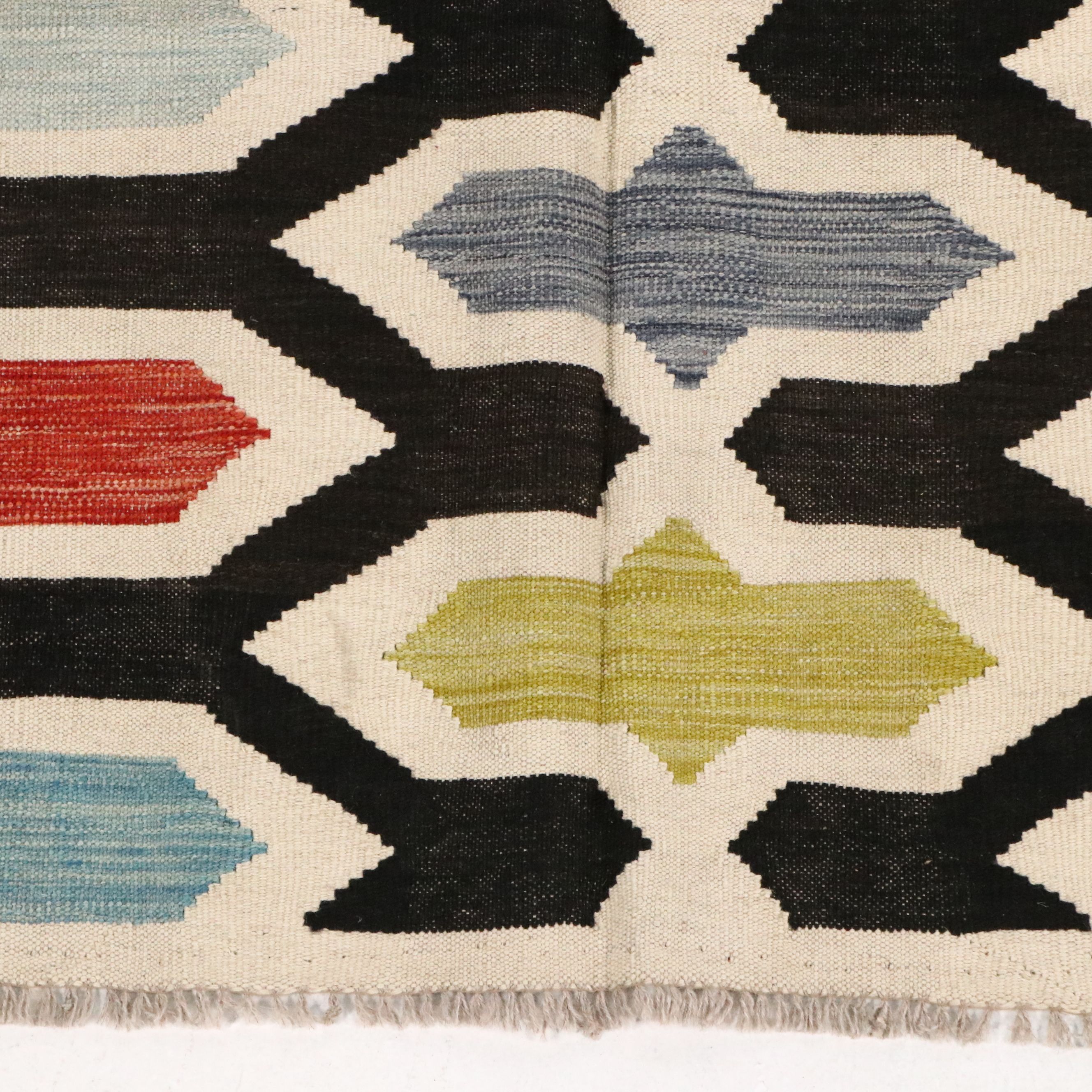 5'8 x 8'5 Handwoven Lattice Multicolor Kilim Area Rug