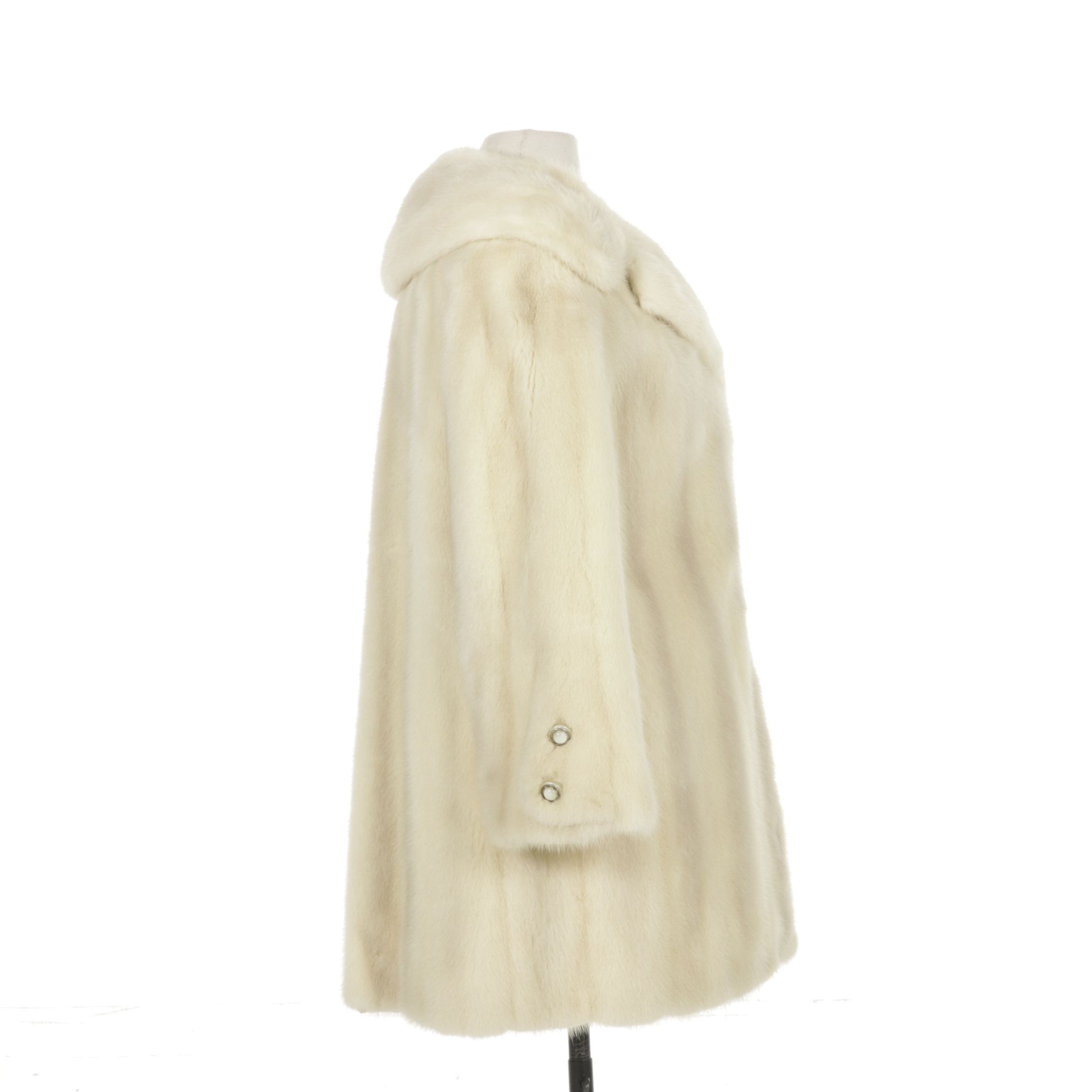 Cream Mink Fur Double-Breasted Stroller by Leakas Furs