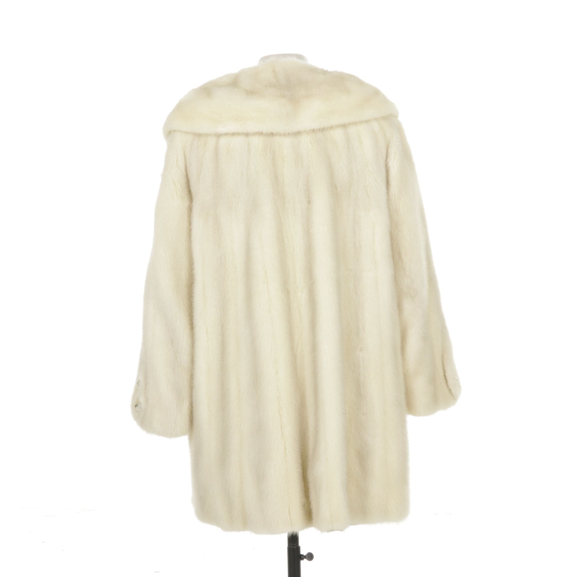 Cream Mink Fur Double-Breasted Stroller by Leakas Furs