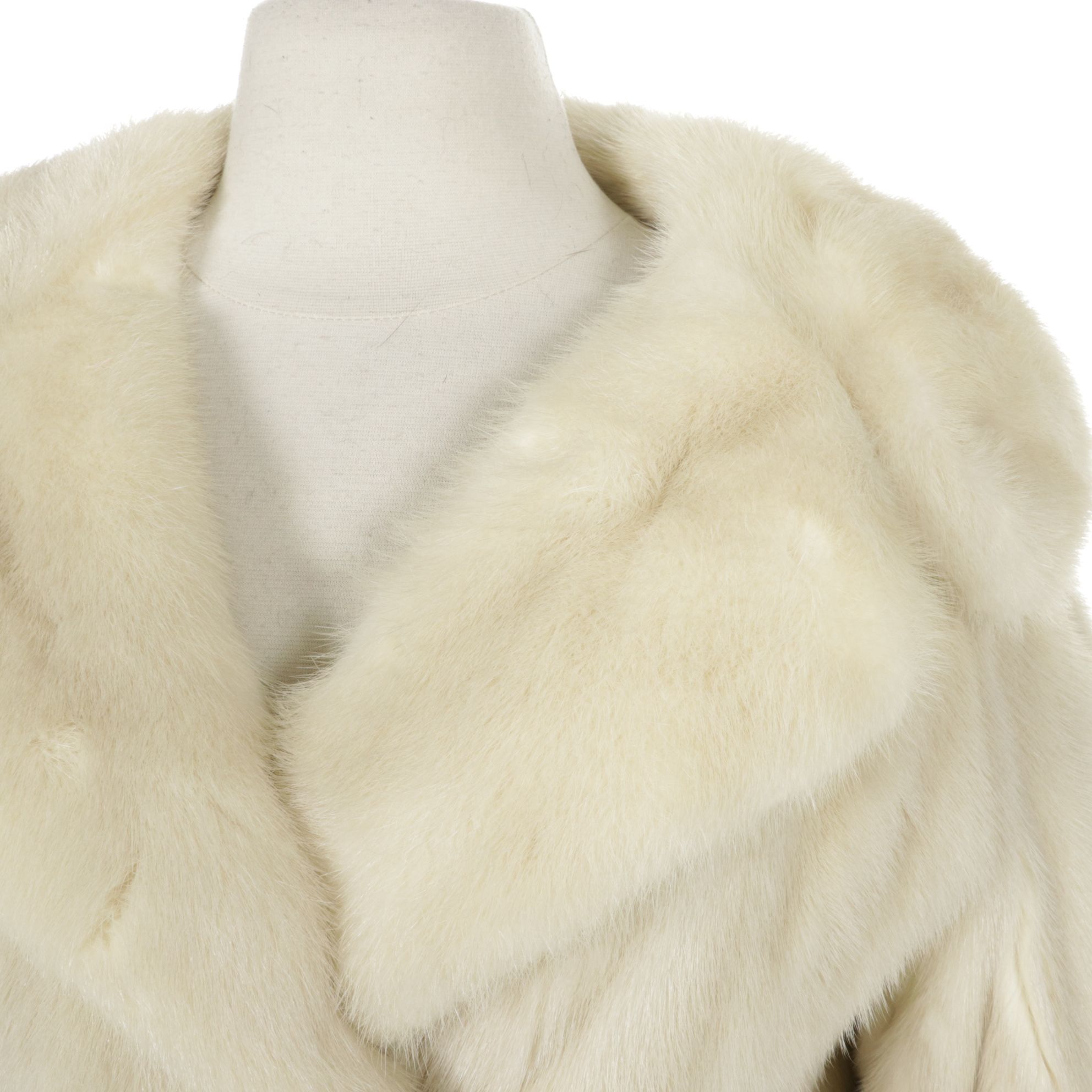 Cream Mink Fur Double-Breasted Stroller by Leakas Furs