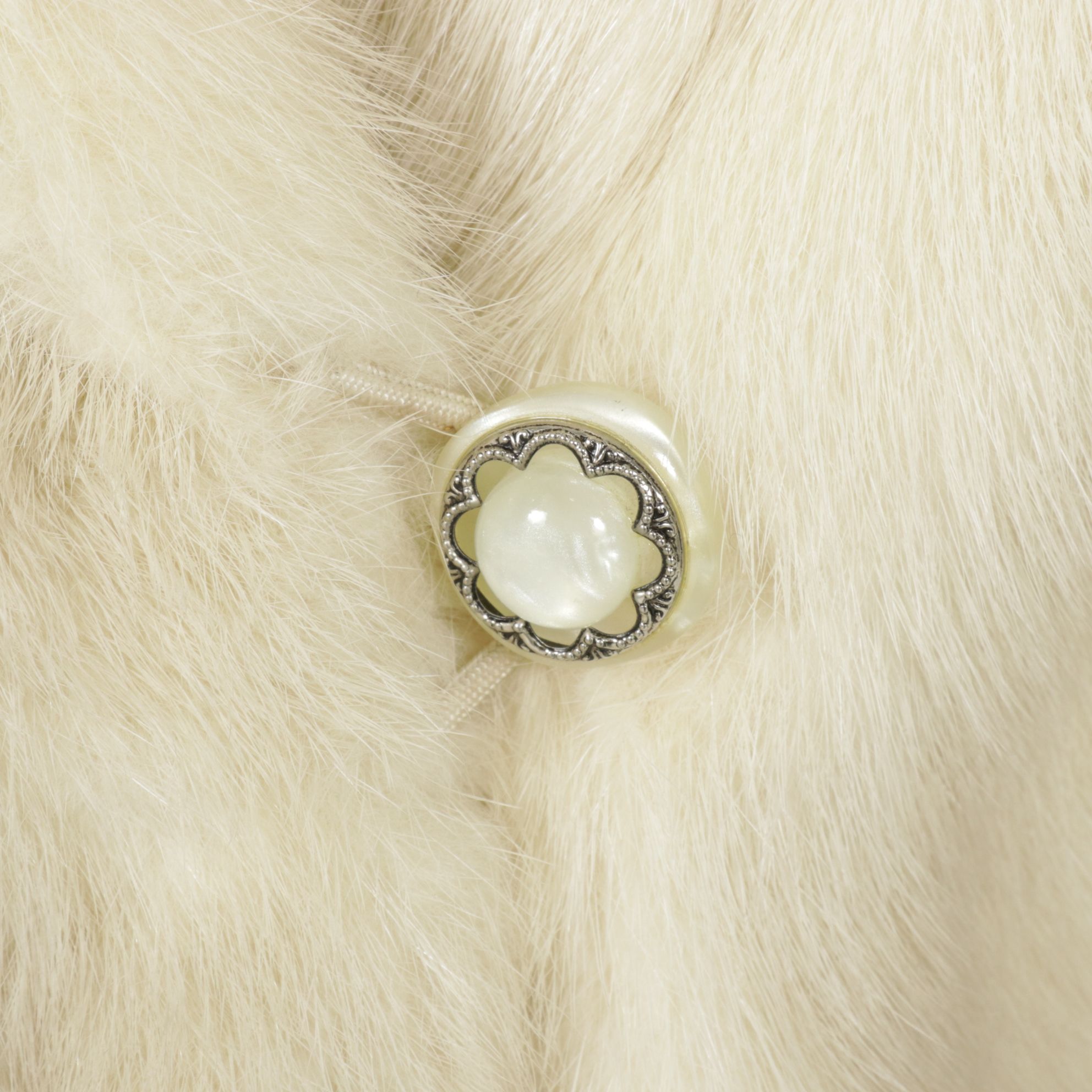 Cream Mink Fur Double-Breasted Stroller by Leakas Furs