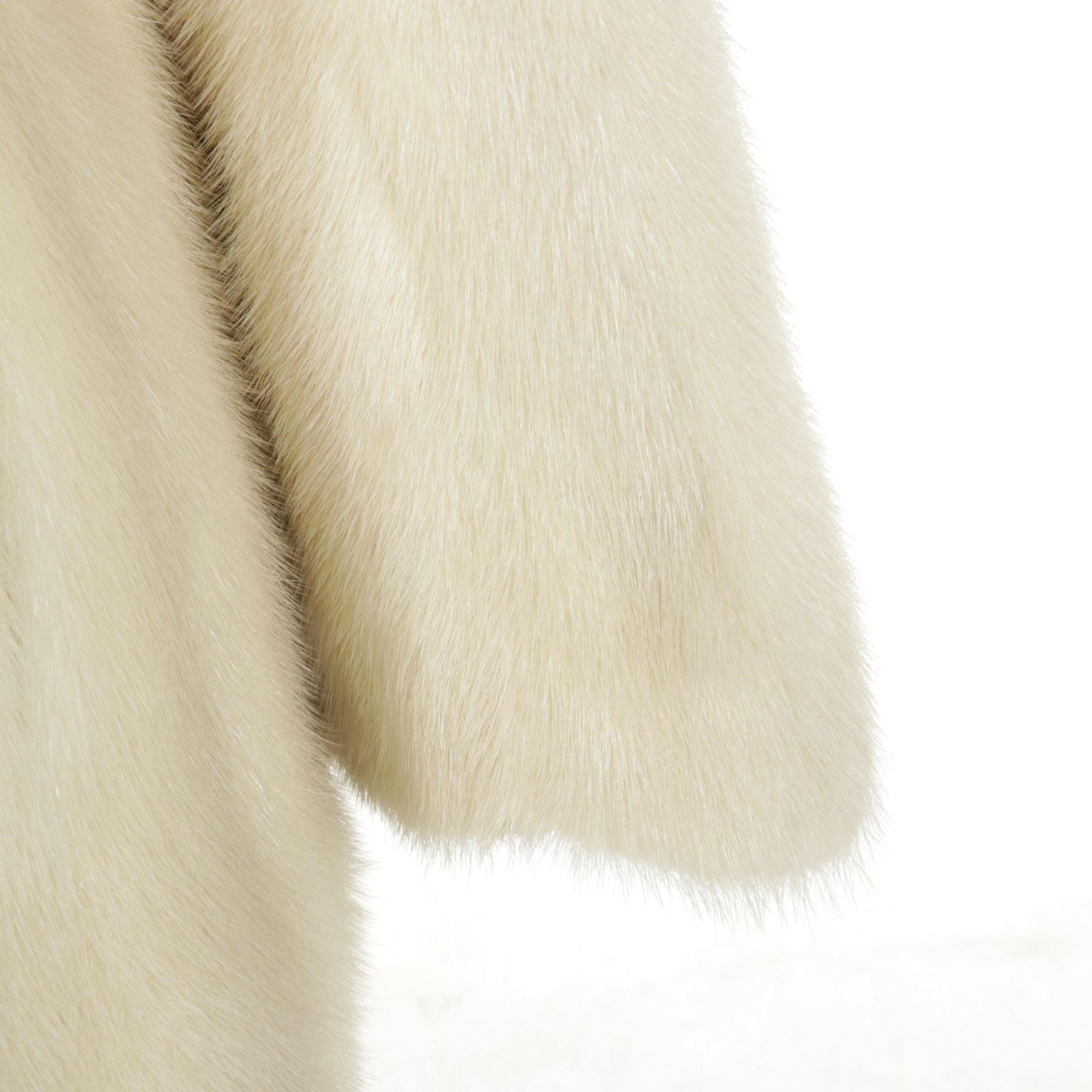 Cream Mink Fur Double-Breasted Stroller by Leakas Furs