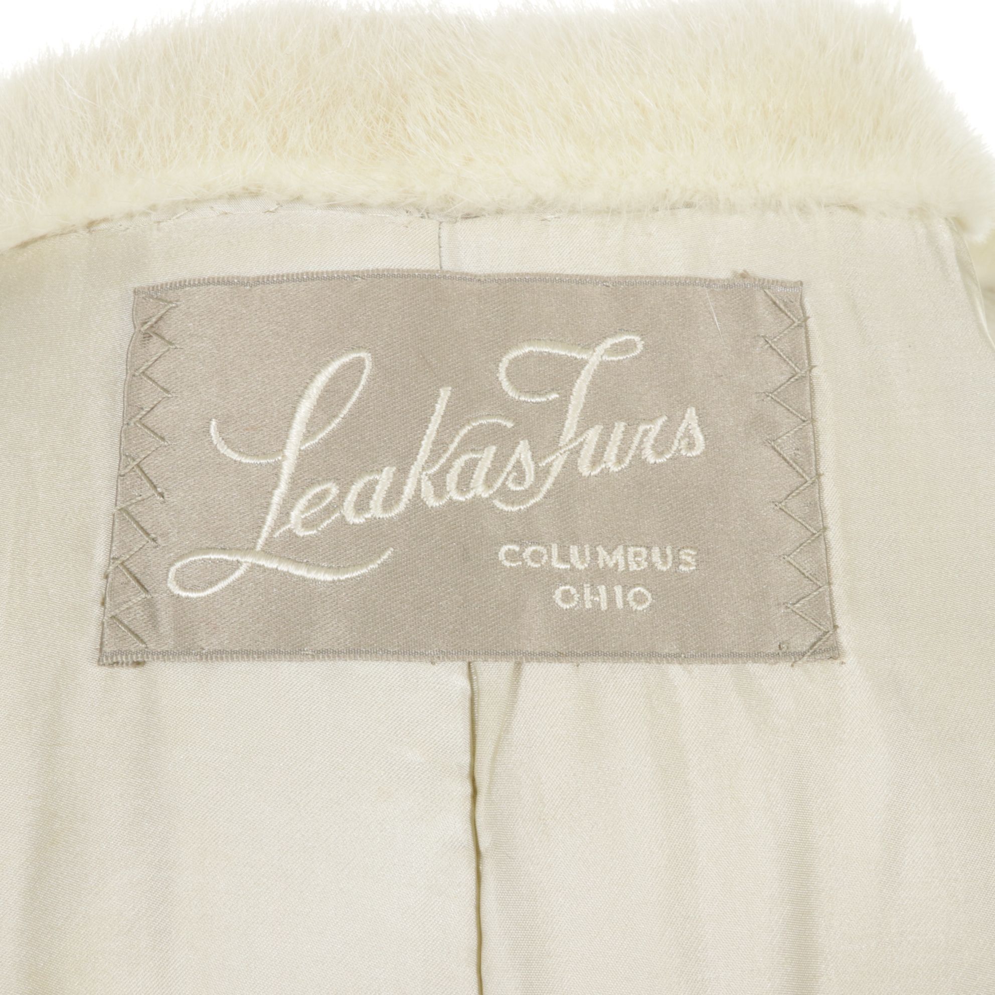 Cream Mink Fur Double-Breasted Stroller by Leakas Furs