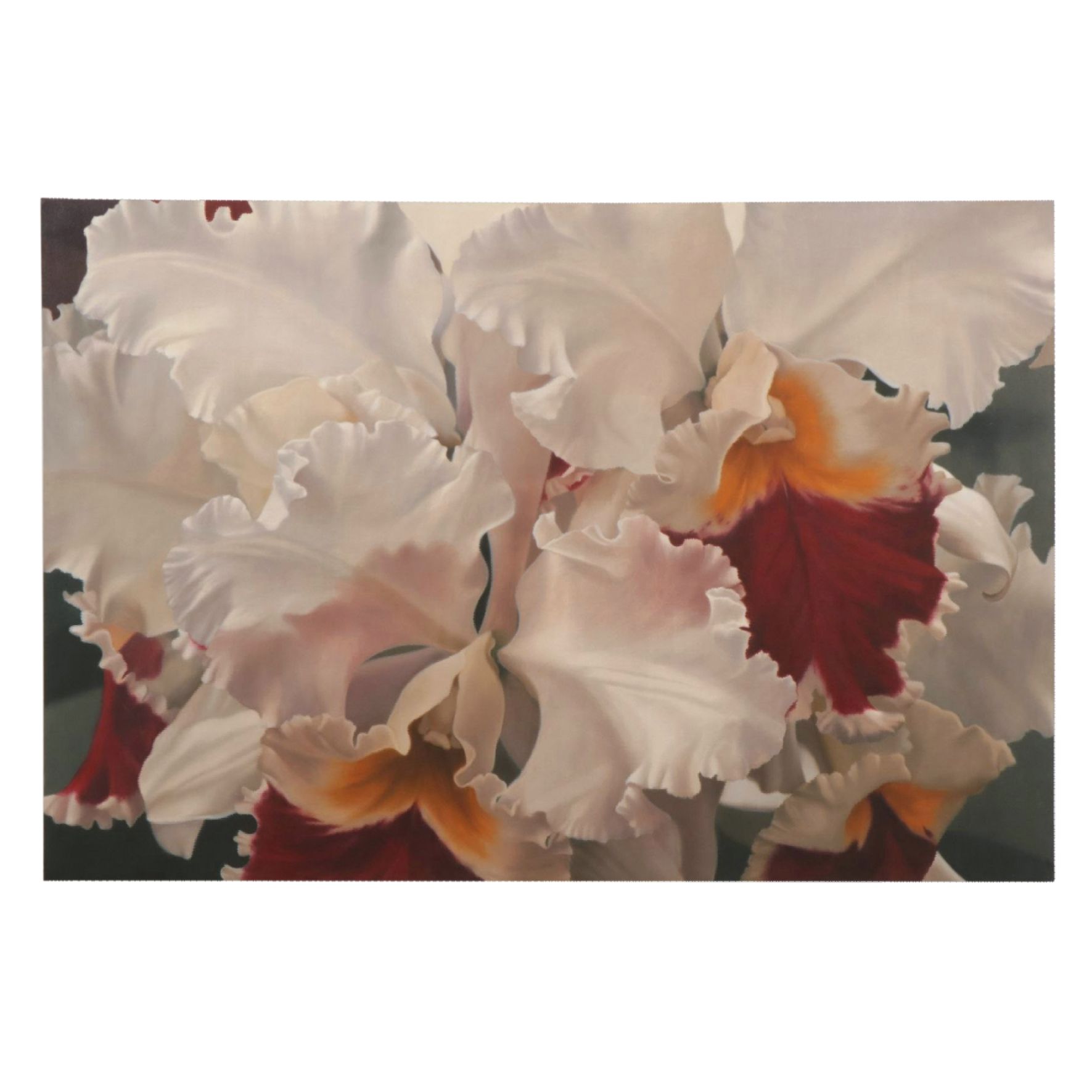 Winifred Godfrey Monumental Scale Oil Painting "White Orchids", 1980