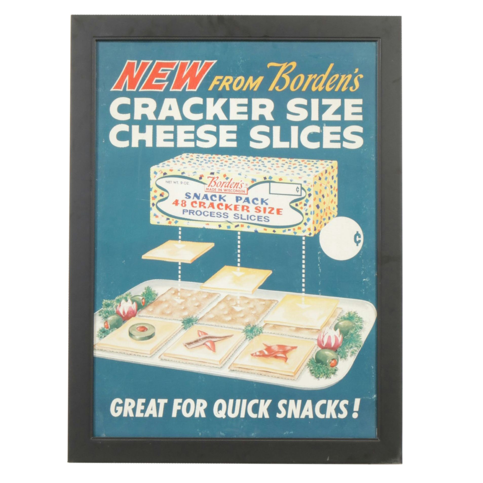 Borden Dairy Offset Lithograph Poster Advertisement, Mid-20th Century