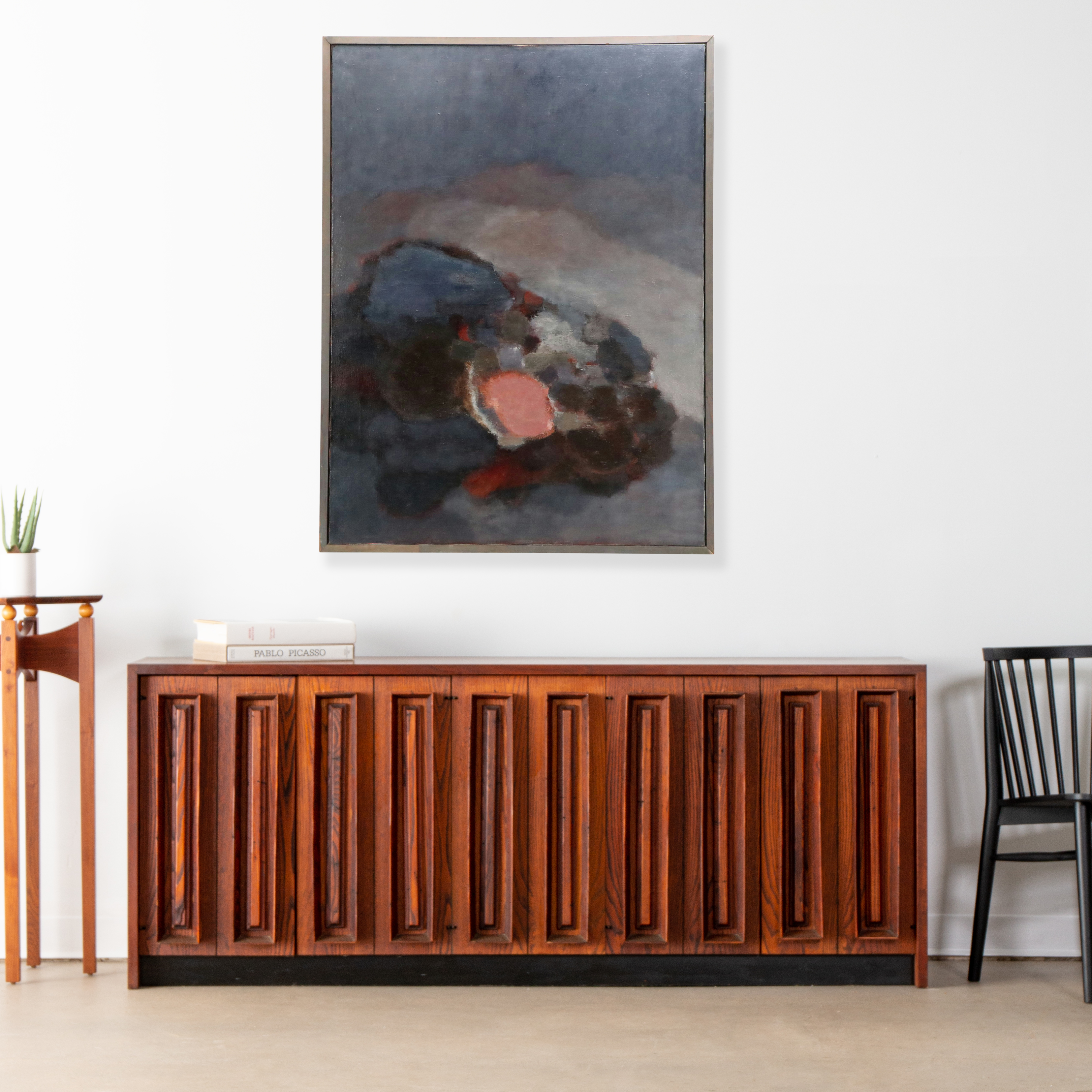 G. McGowan Abstract Expressionist Oil Painting "Quiet Life," 1961