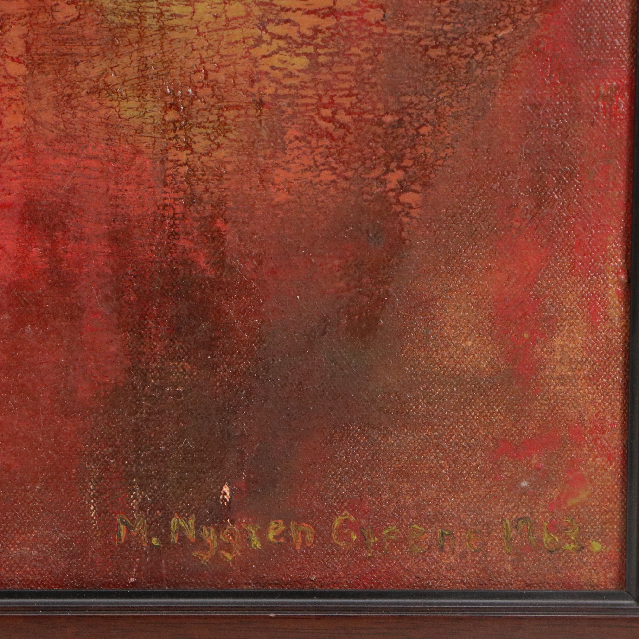 Oil Painting of Abstracted Pottery, Late 20th Century