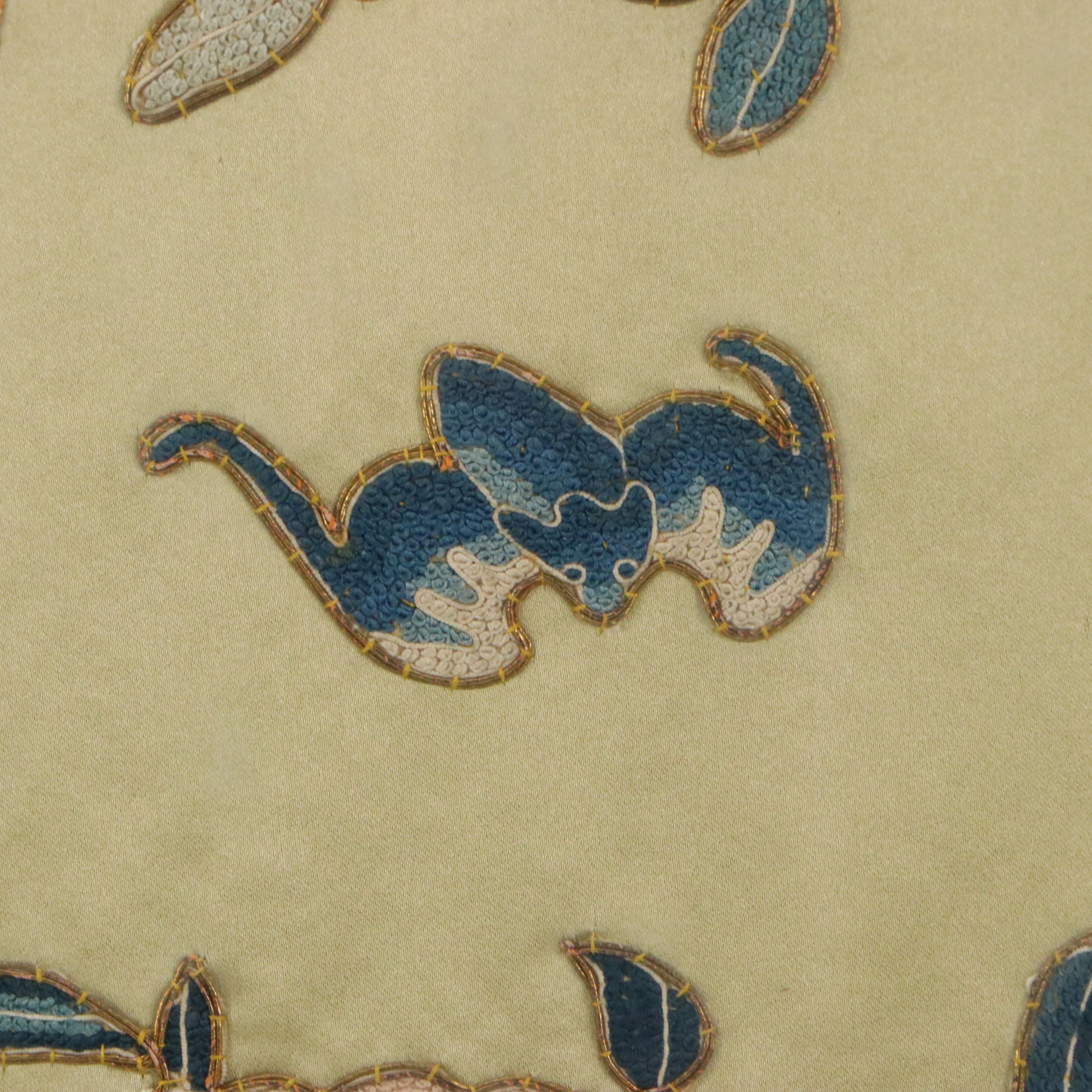 Chinese Floral Embroidery Panel, Mid-20th Century
