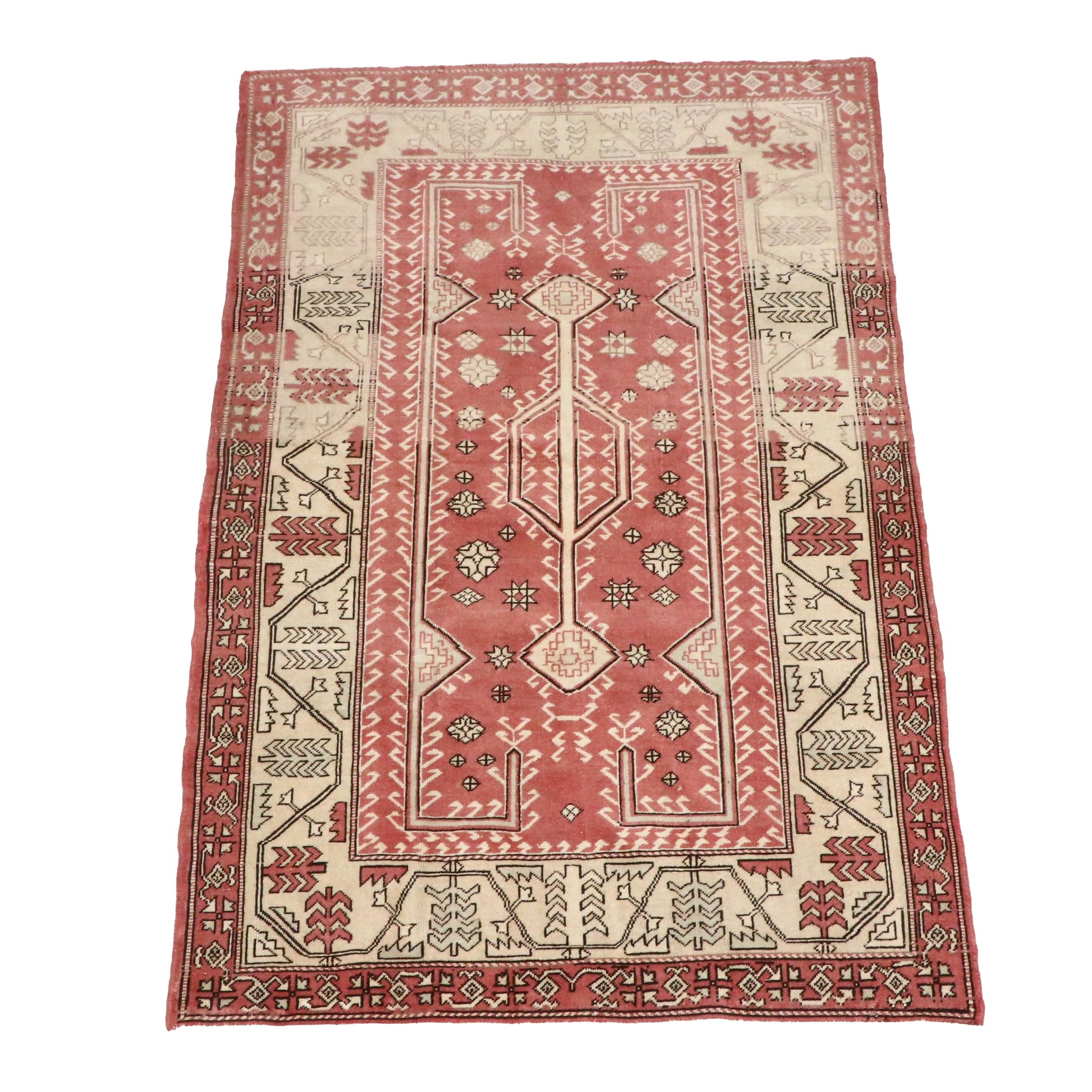 5' x 7'8 Hand-Knotted Turkish Milas Area Rug