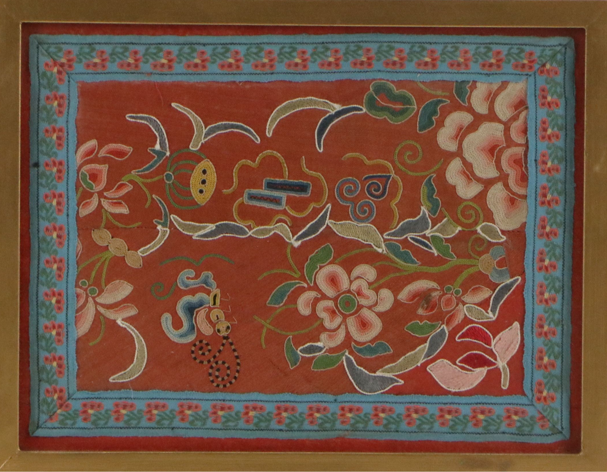 Chinese Forbidden Stitch Embroidery Panel, Late 19th Century