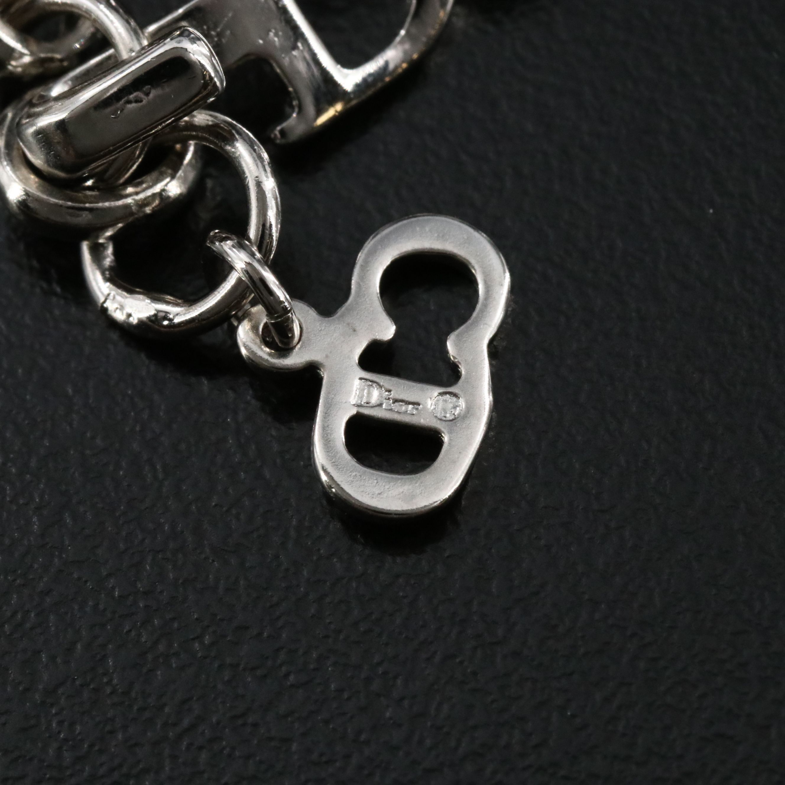 Christian Dior CD Leather Bow Choker Necklace