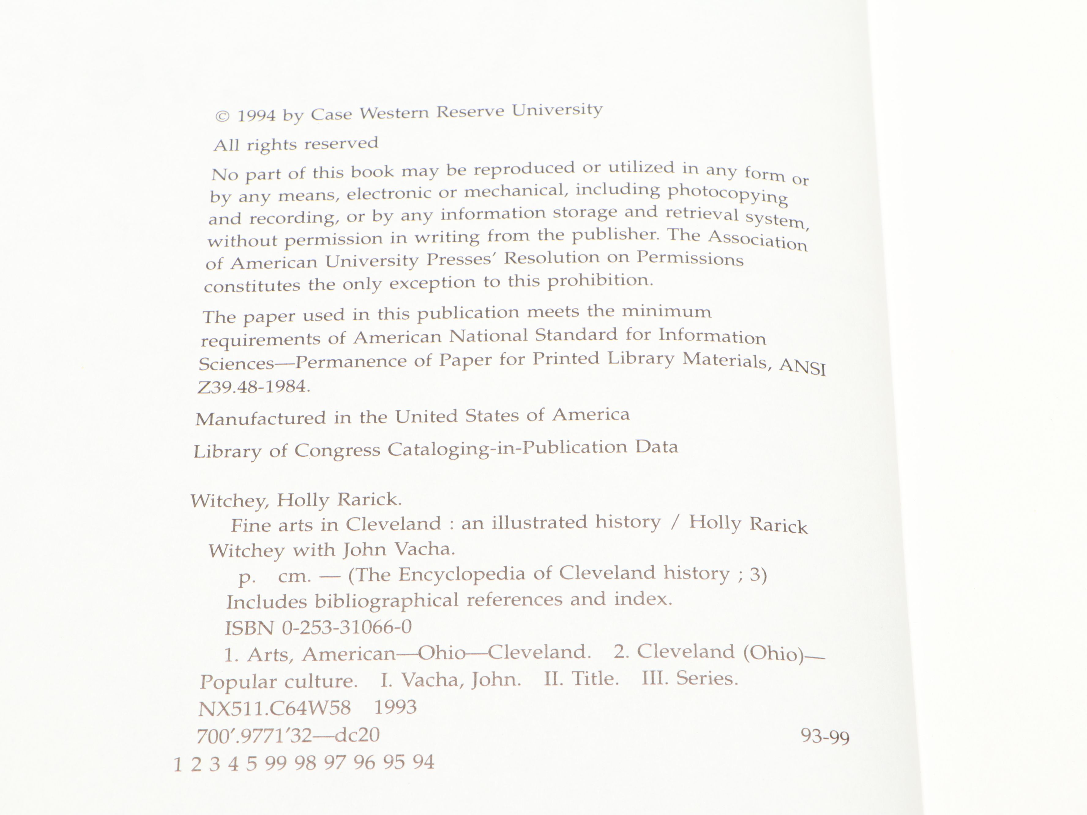 "Fine Arts in Cleveland" and More Art History Books and Museum Catalogs