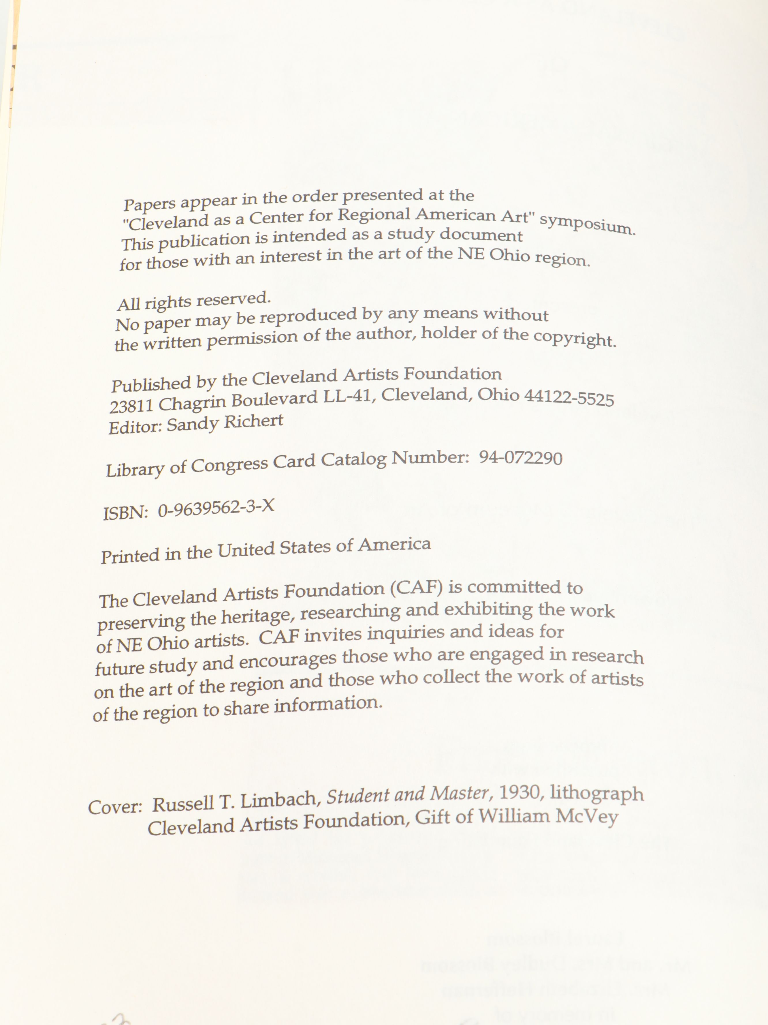 "Fine Arts in Cleveland" and More Art History Books and Museum Catalogs