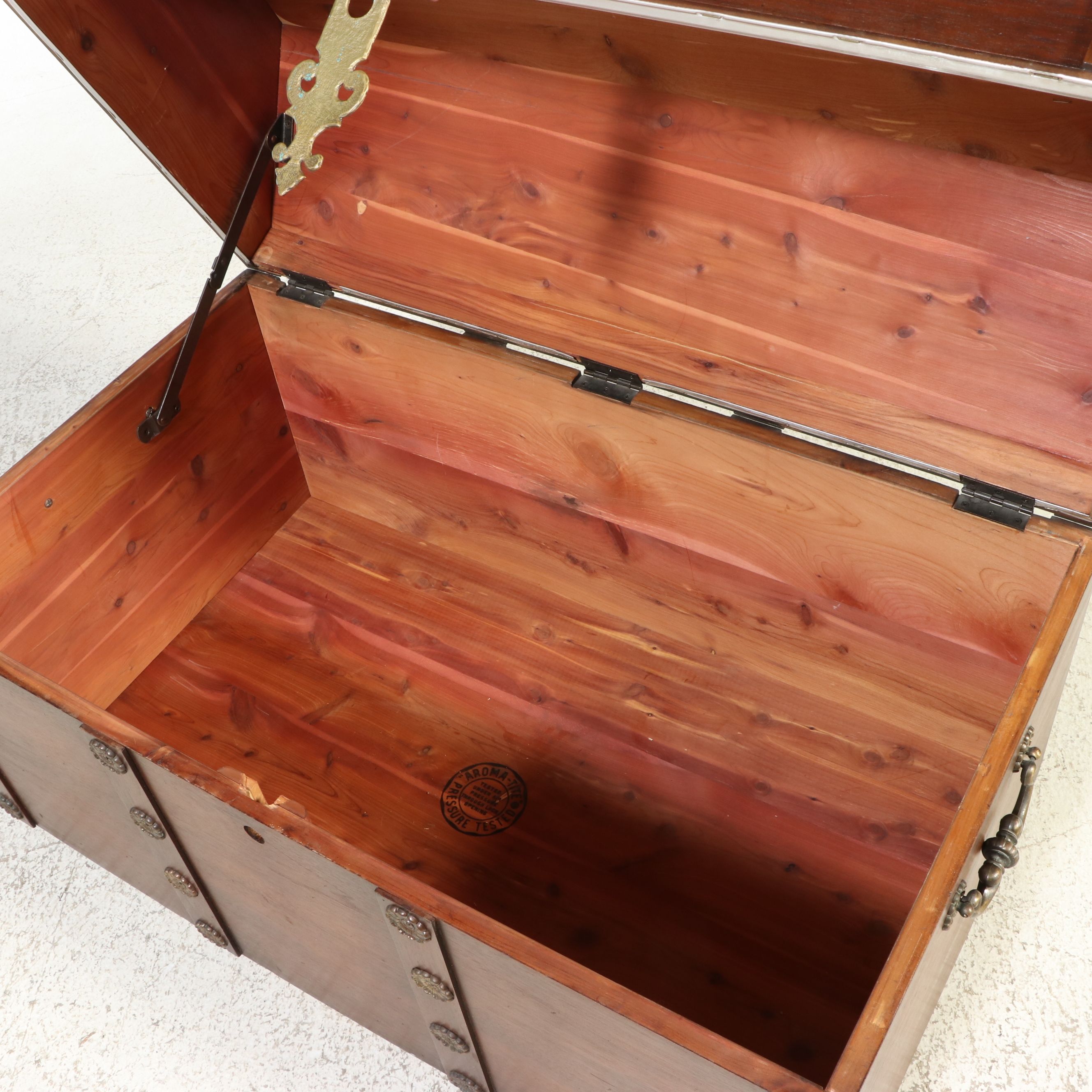 Rustic Style Aroma-Tite Cedar-Lined Dome-Top Trunk, Mid-20th Century