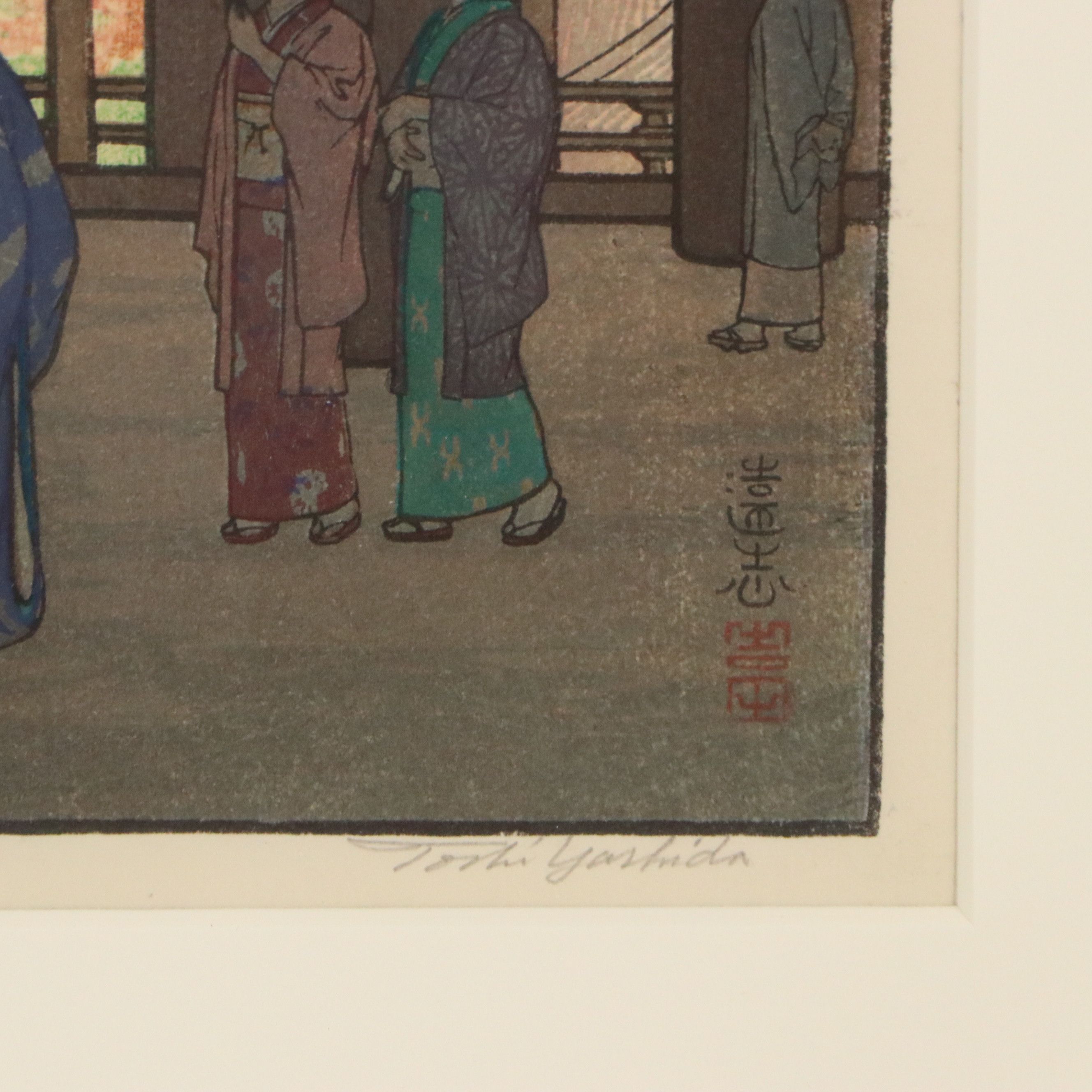 Tōshi Yoshida Woodblock "Ishiyama Temple," Mid-20th Century