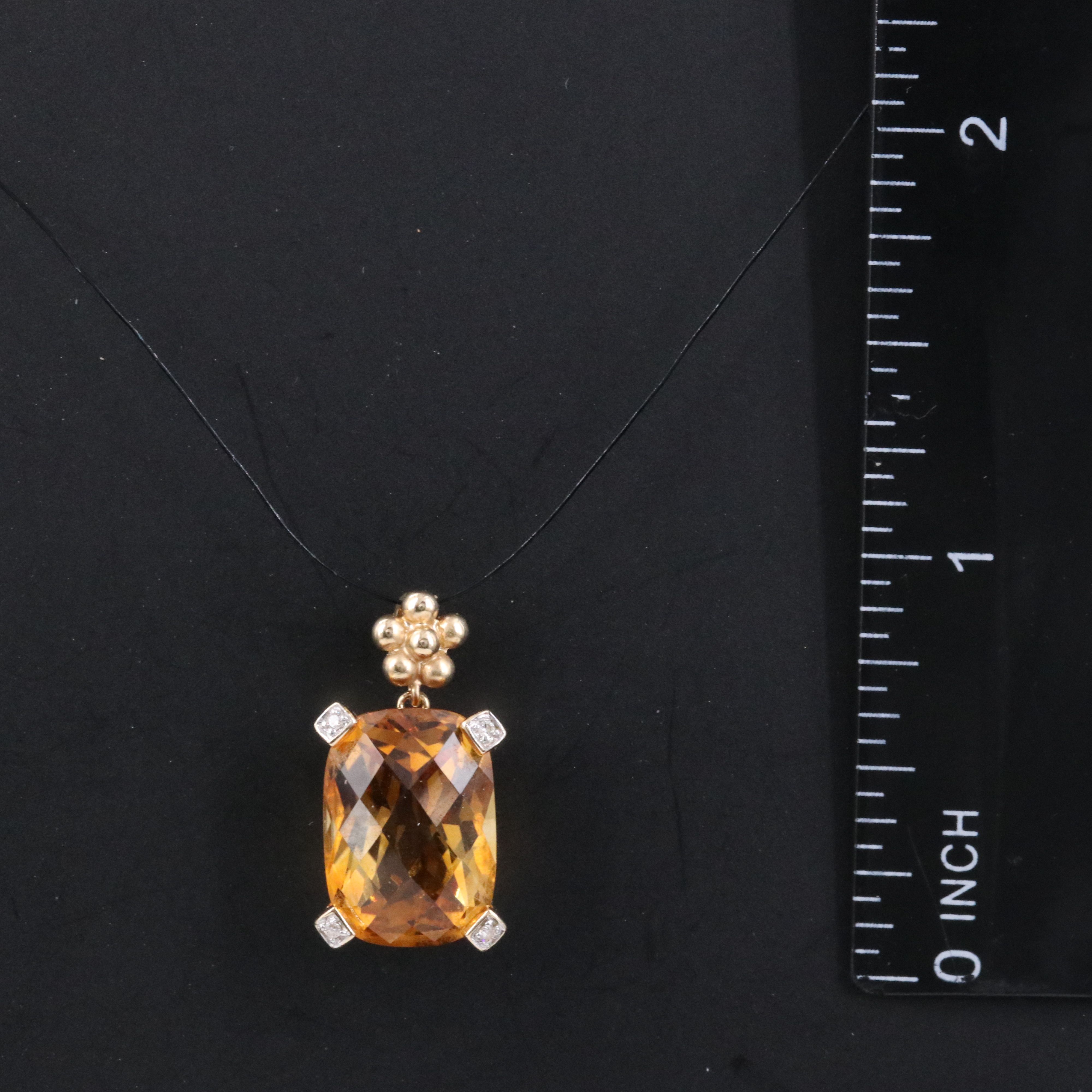 14K Citrine and Diamond Pendant