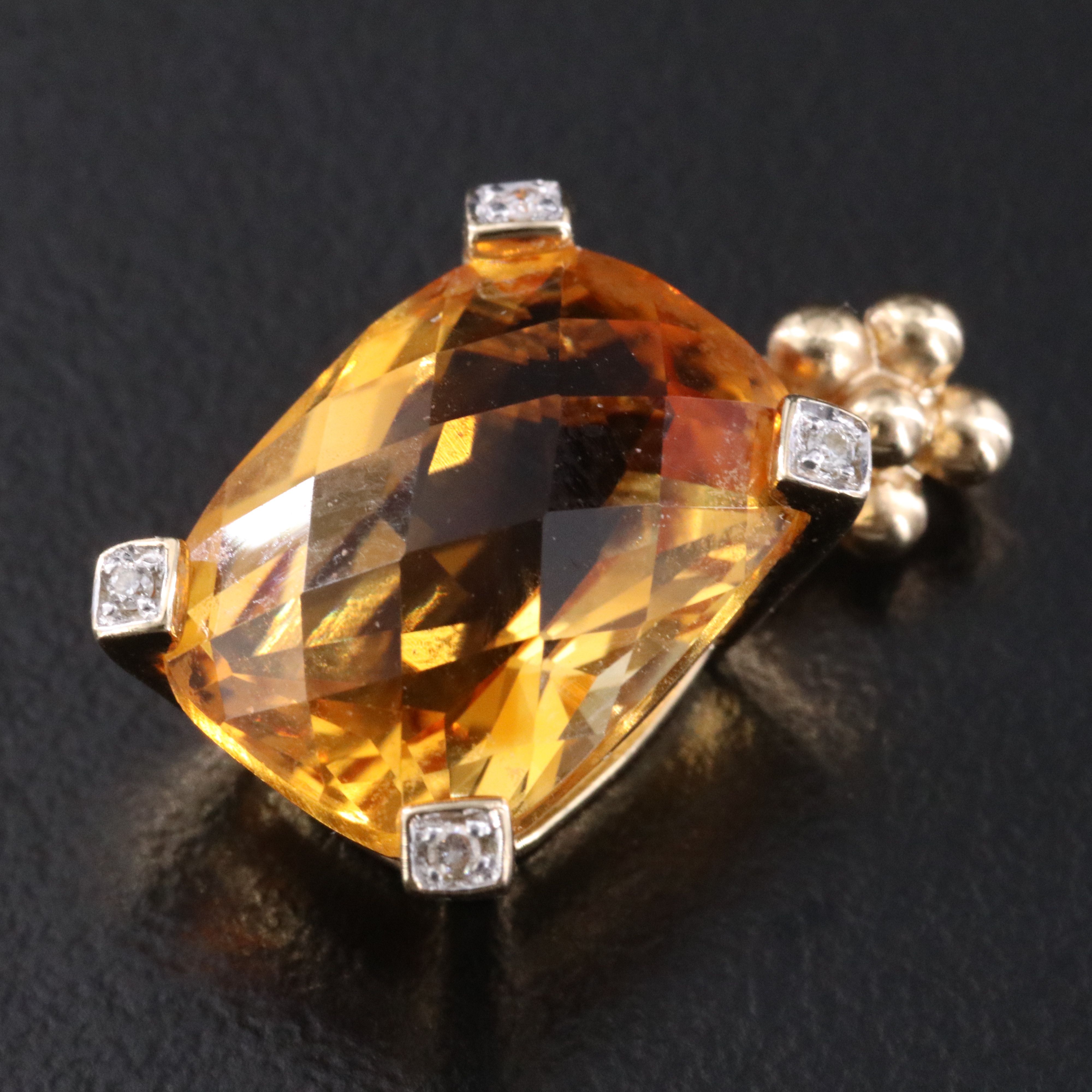 14K Citrine and Diamond Pendant
