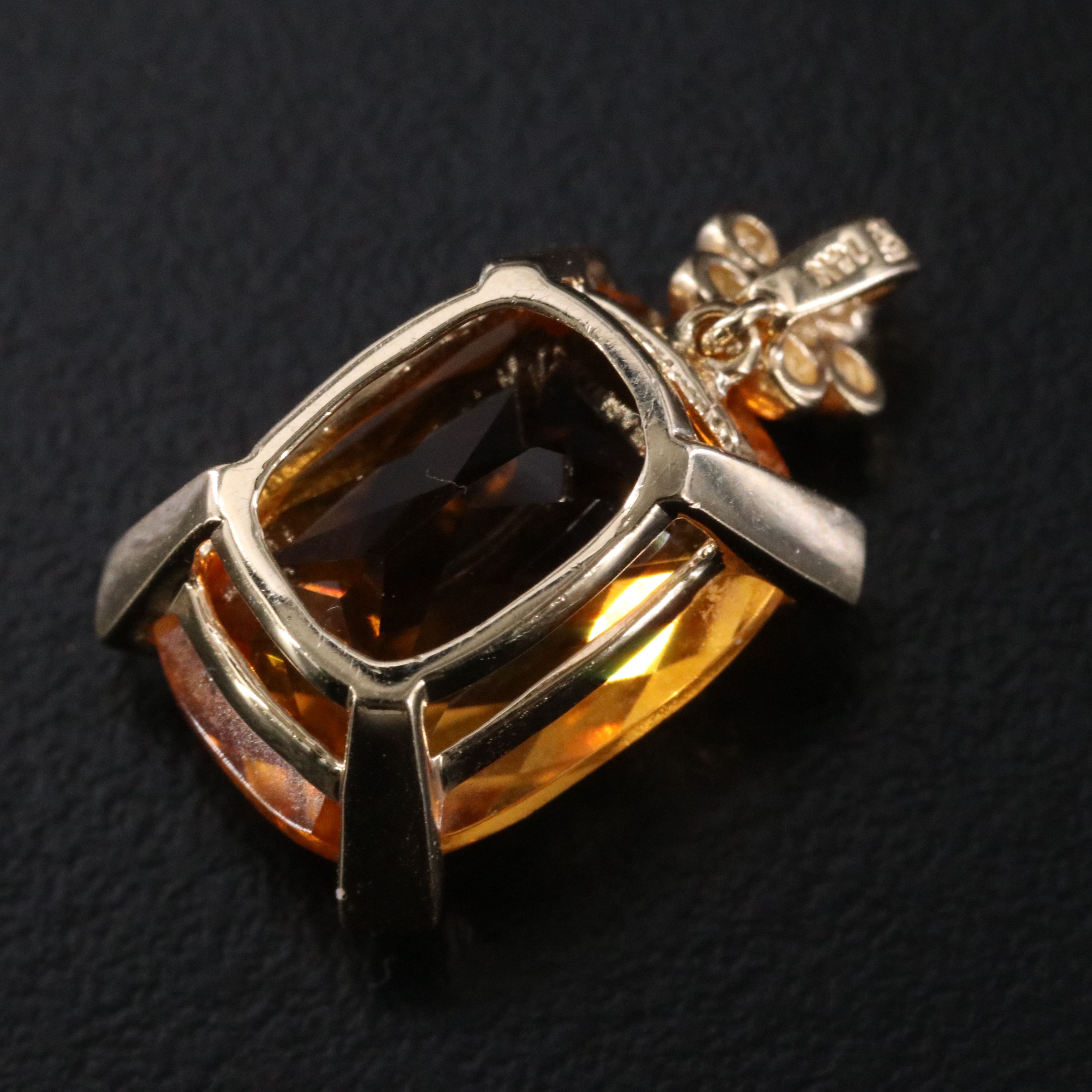 14K Citrine and Diamond Pendant