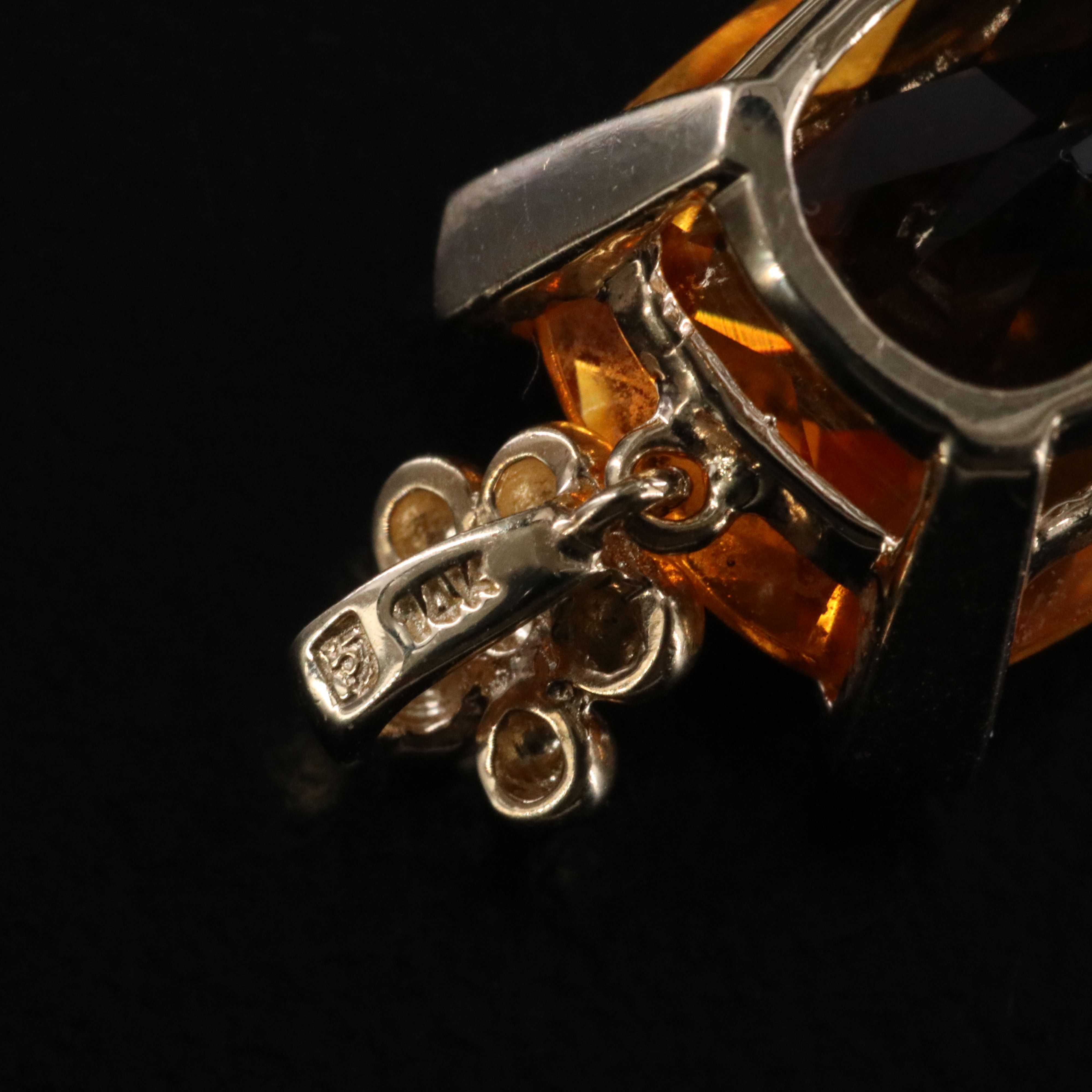 14K Citrine and Diamond Pendant