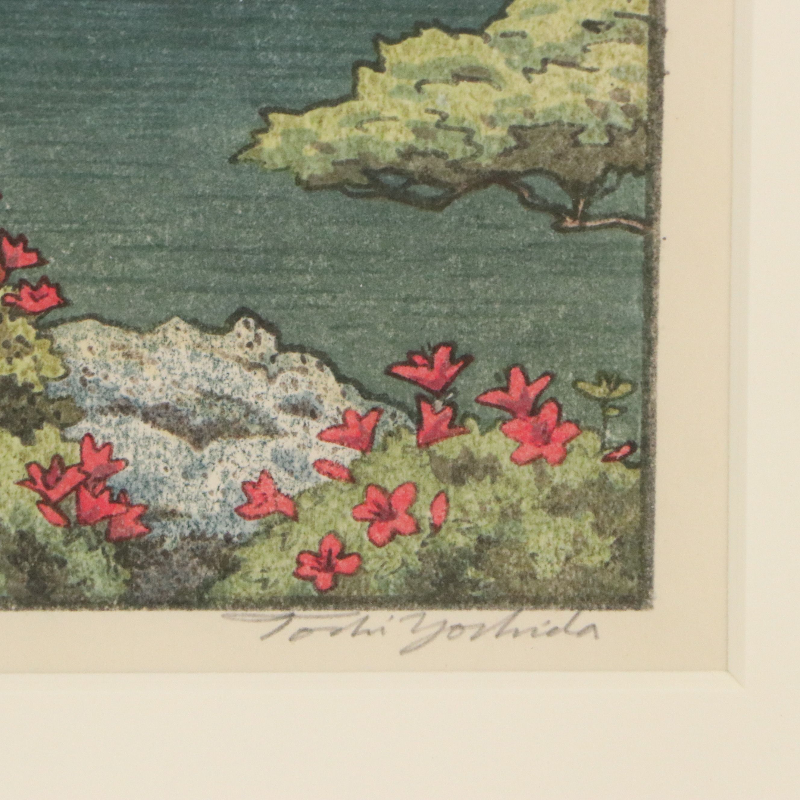 Tōshi Yoshida Woodblock "Silver Pavilion - Kyoto," Mid-20th Century