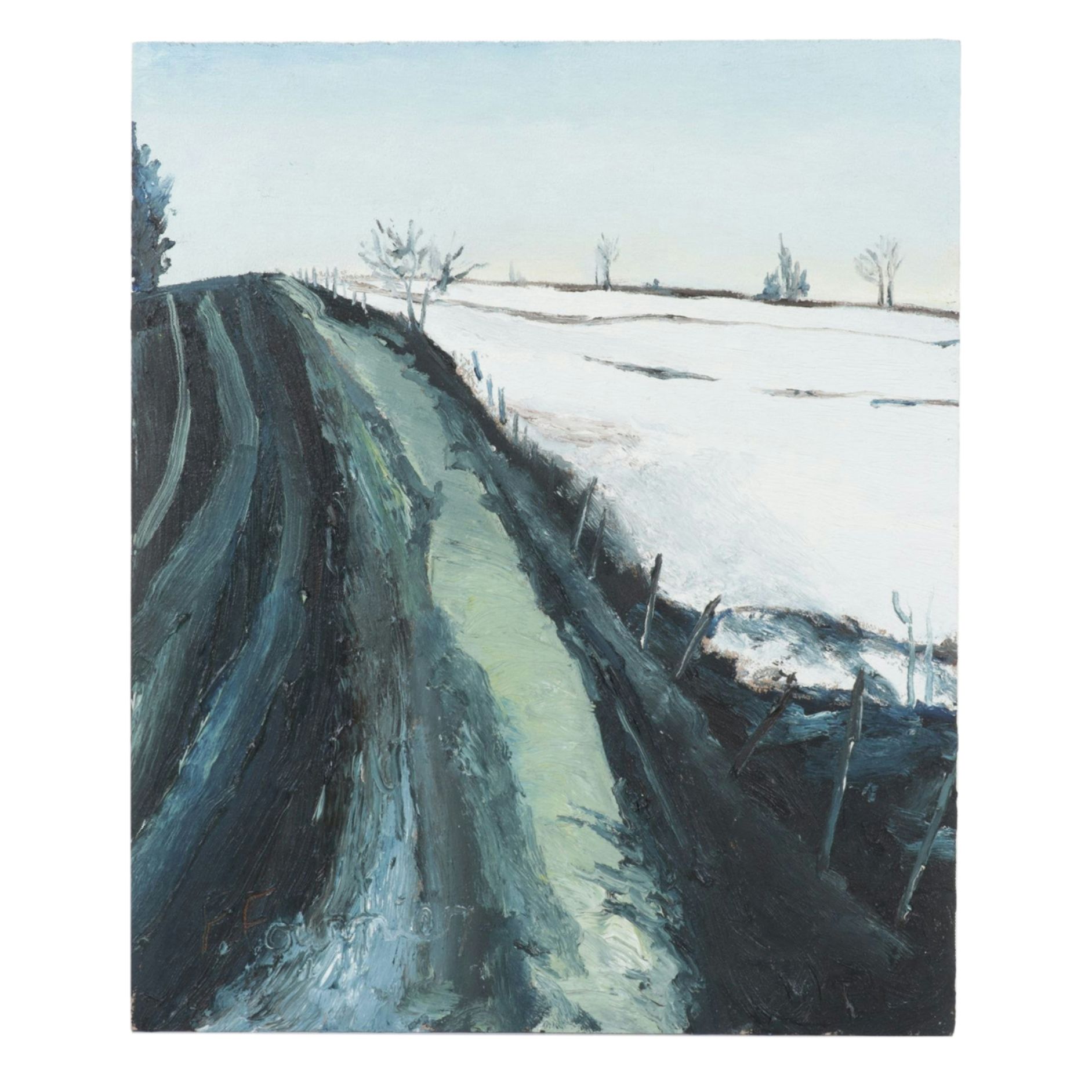 Francois Fournier  Landscape Oil Painting "The Melting Dith Hill", 2008