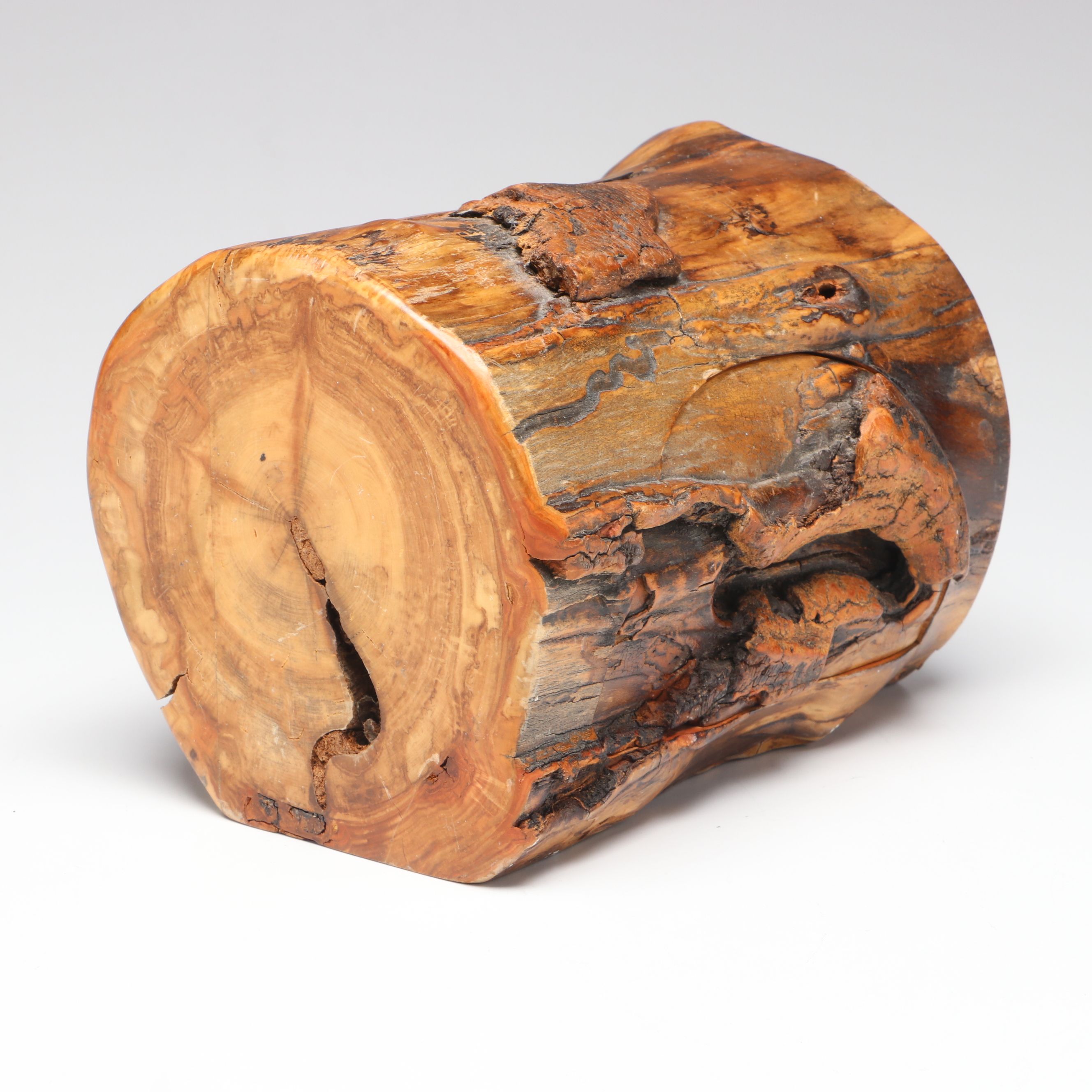 Signed Don Morris Carved Wood Log Box