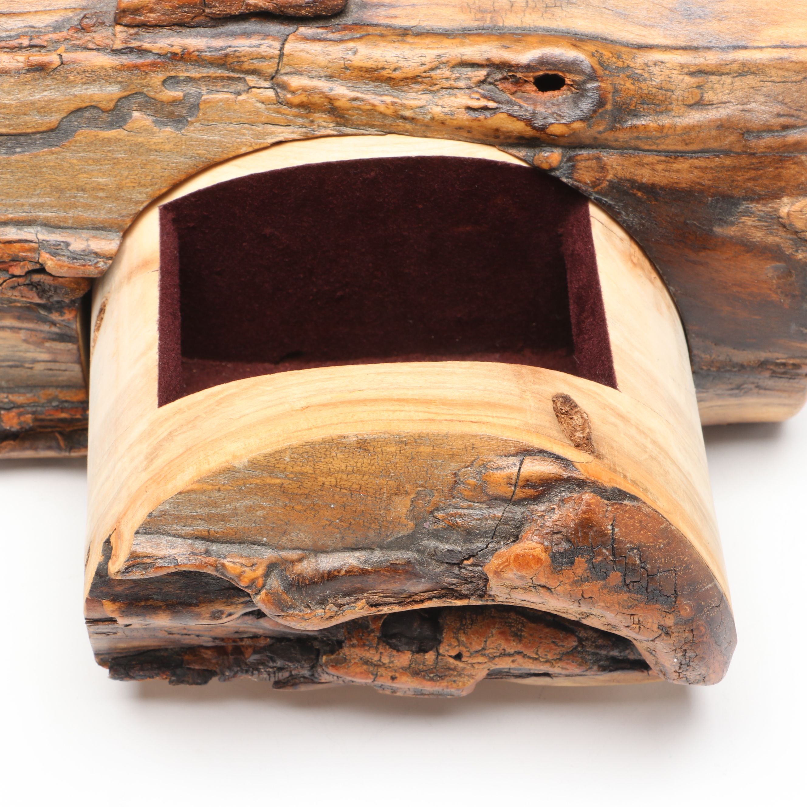 Signed Don Morris Carved Wood Log Box