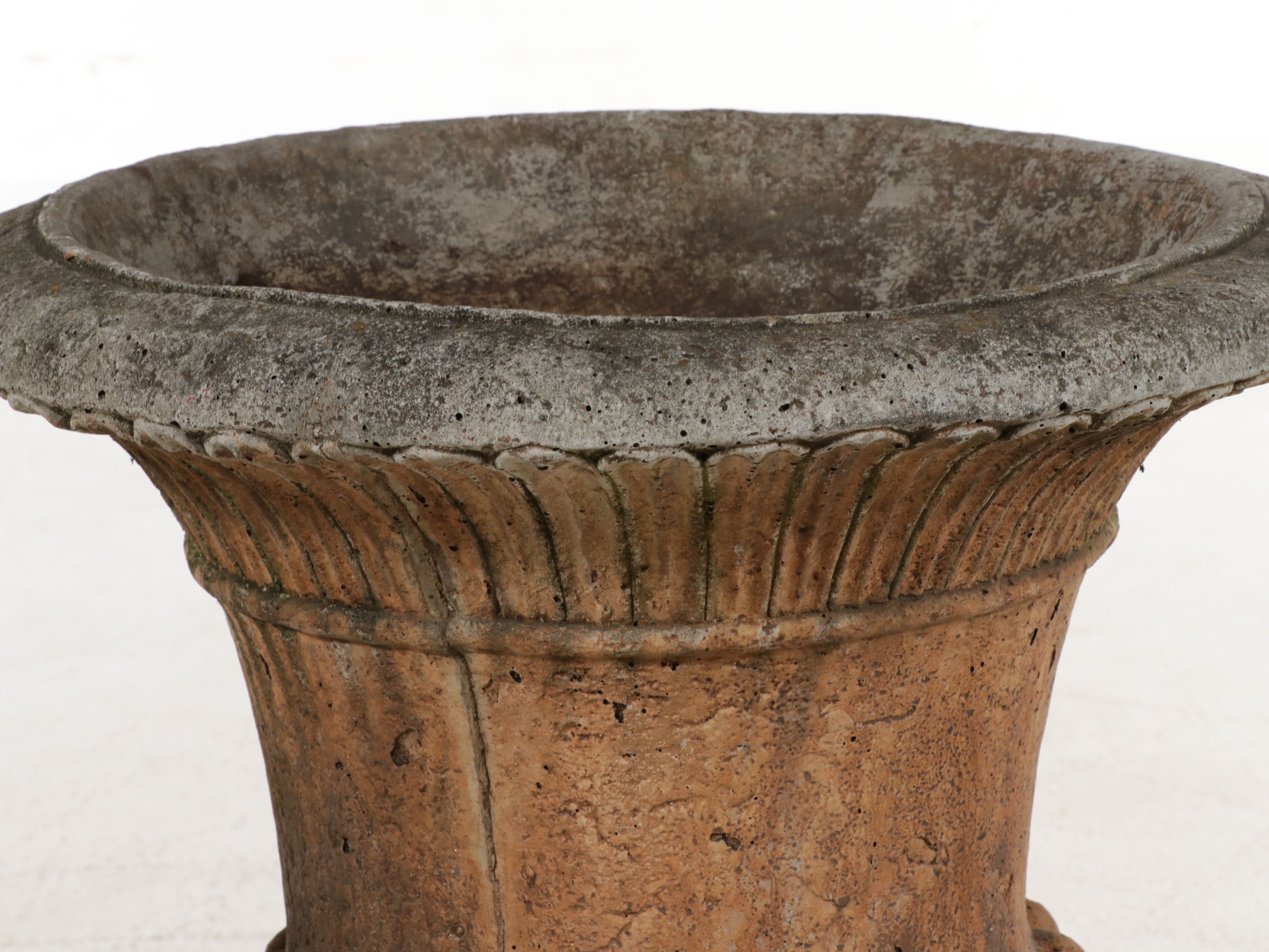 Neoclassical Style Concrete Urn Planter Pair