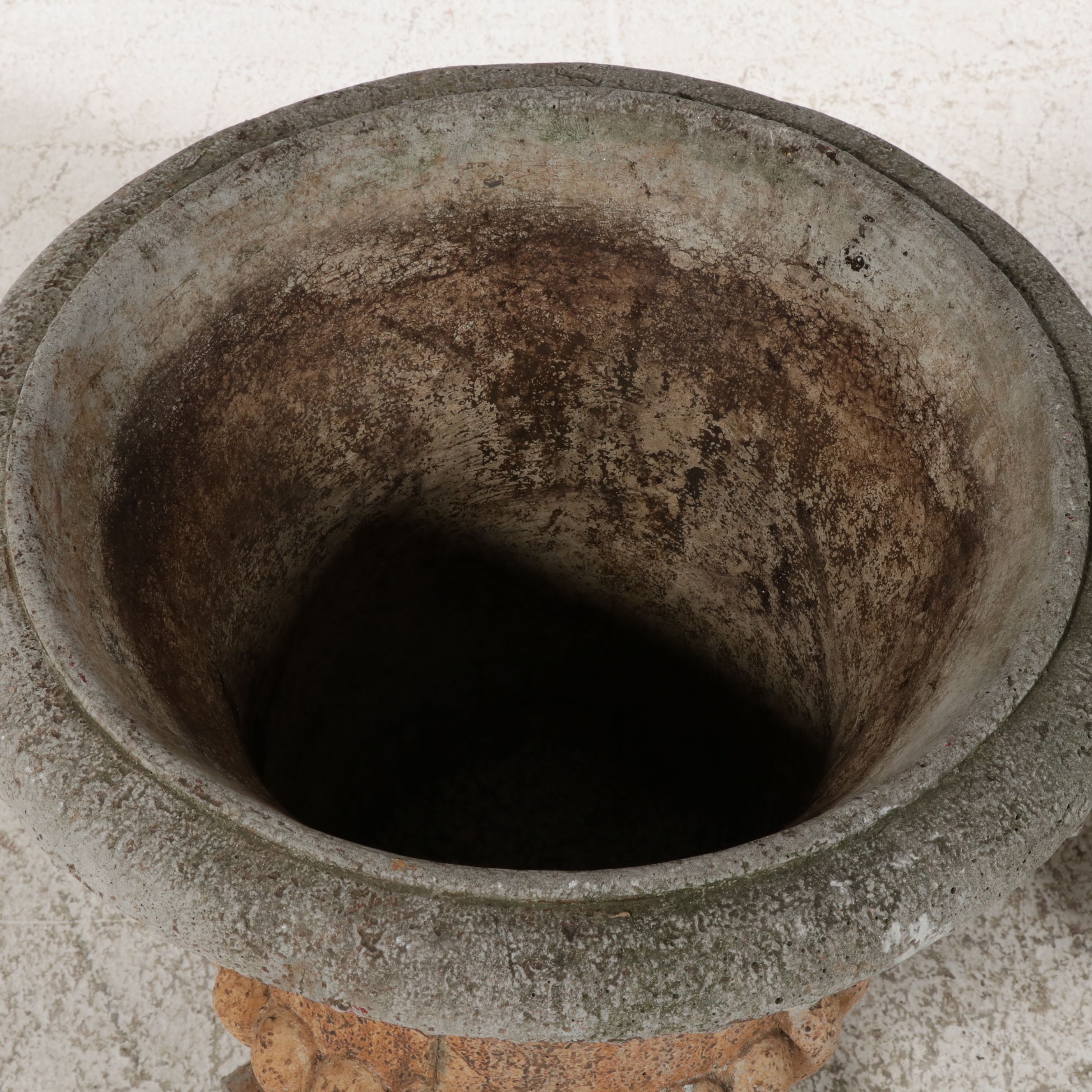 Neoclassical Style Concrete Urn Planter Pair