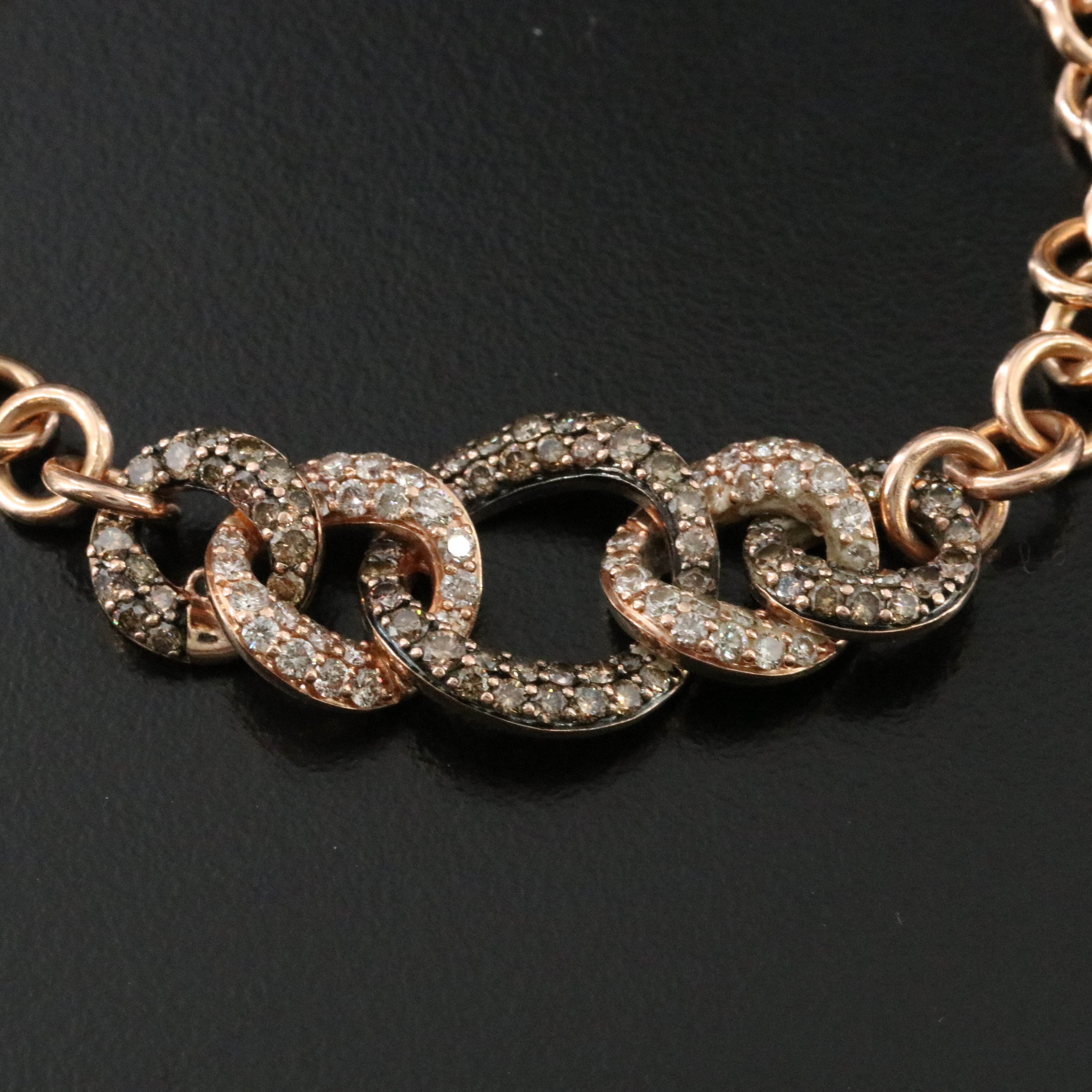 Le Vian 14K Rose Gold 2.24 CTW Diamond Station Bracelet Including Fancy Brown