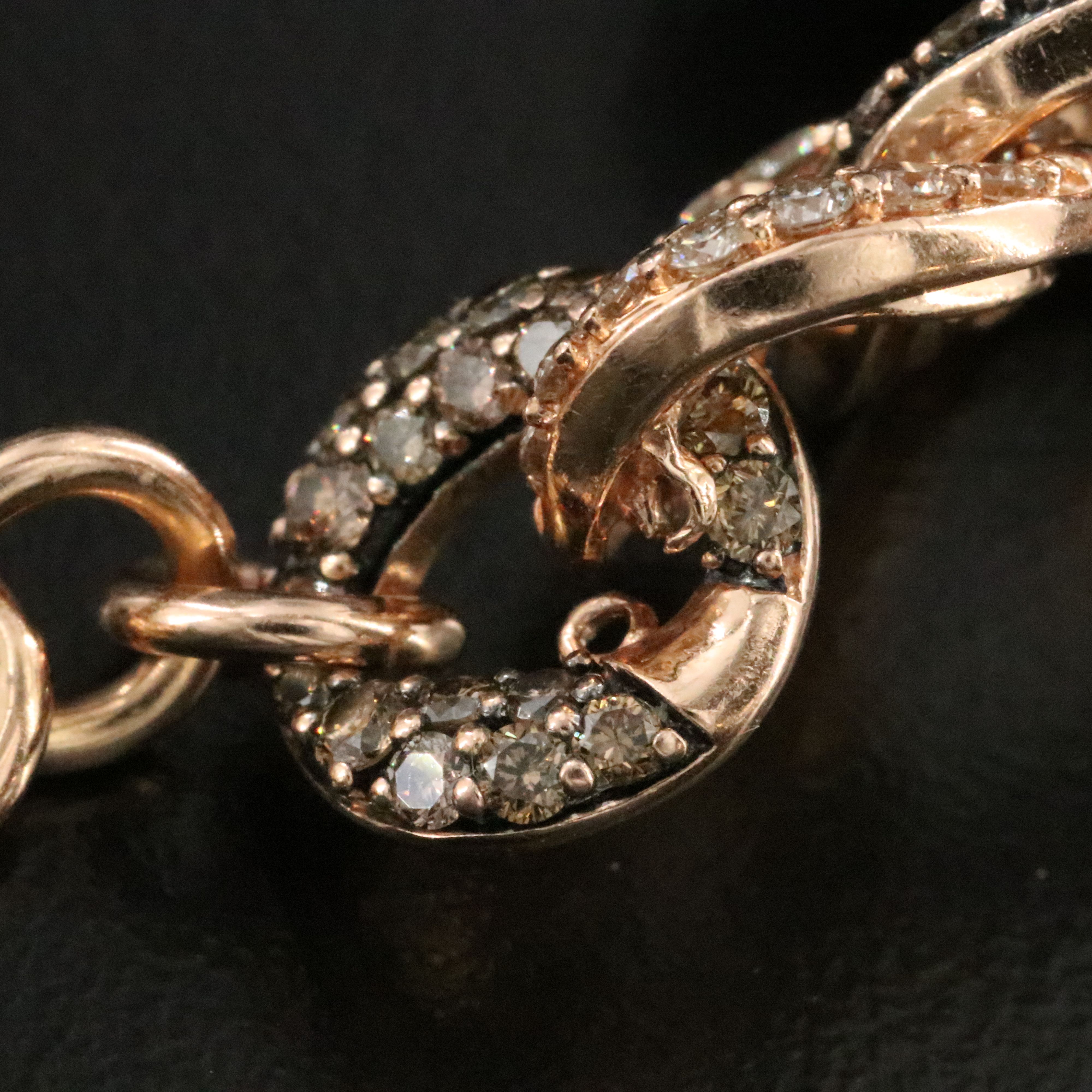 Le Vian 14K Rose Gold 2.24 CTW Diamond Station Bracelet Including Fancy Brown