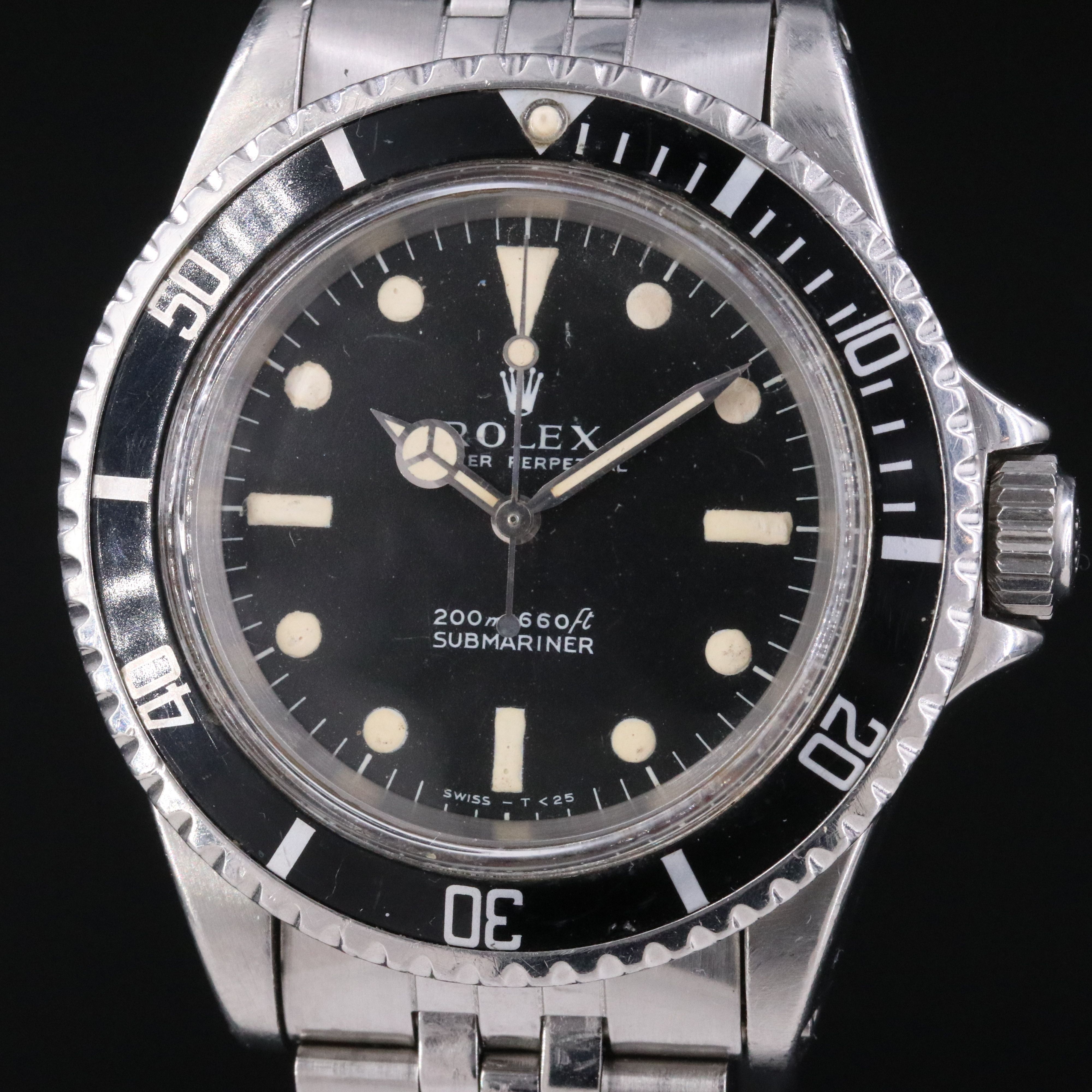 1967 Rolex Submariner Meters First Matte Black Dial Model 5513 Watch